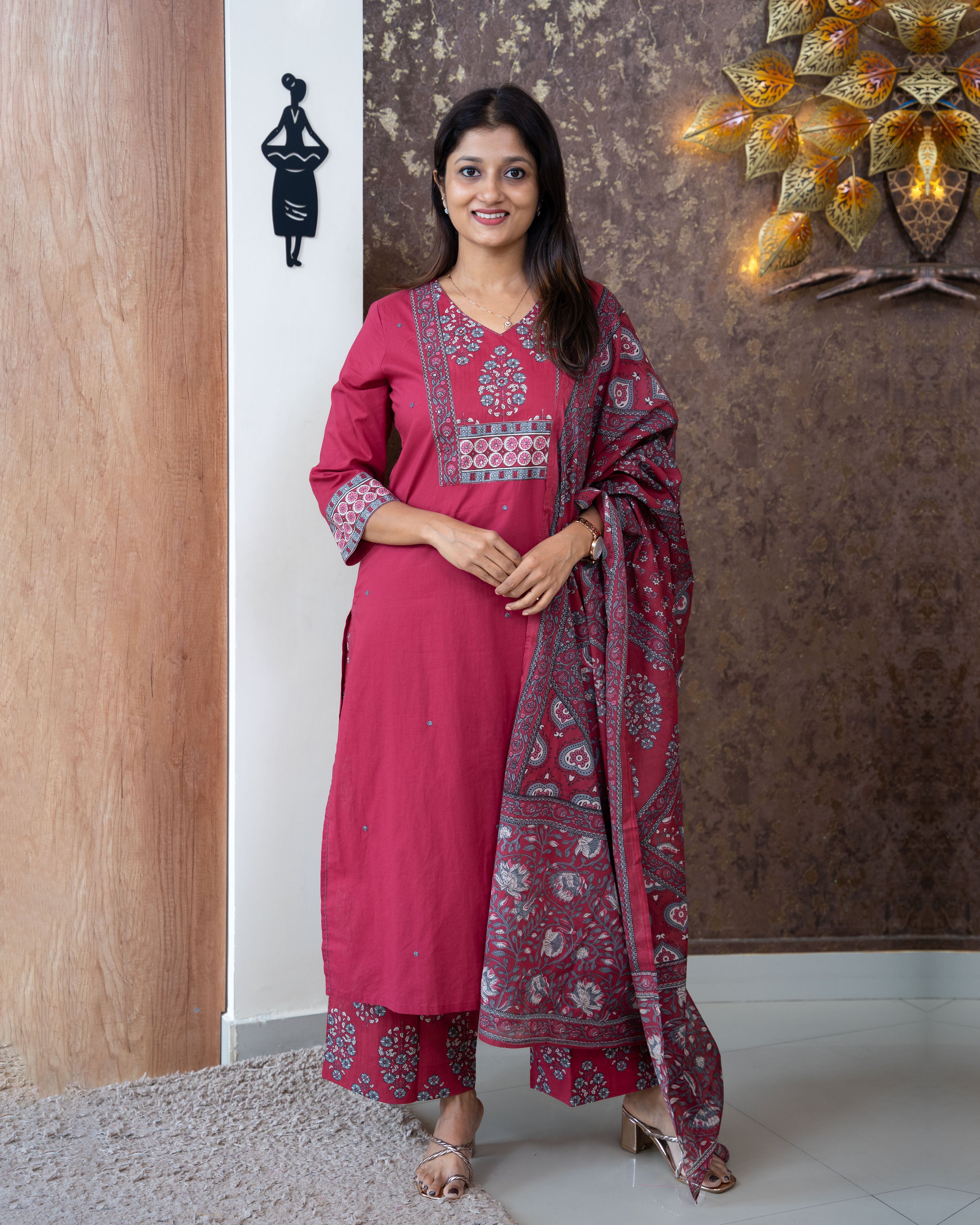 Load image into Gallery viewer, Cotton Kurti Set-3628