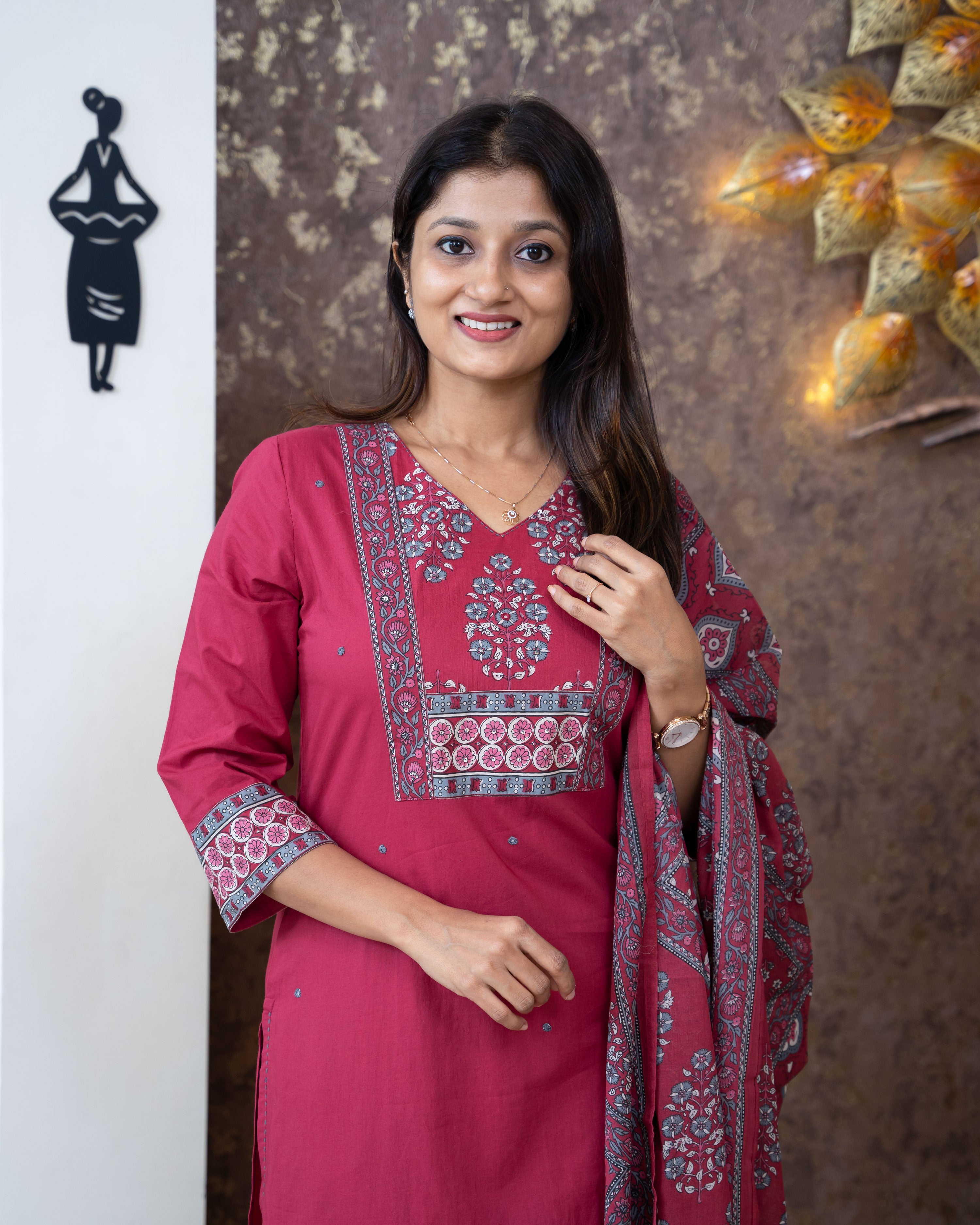 Load image into Gallery viewer, Cotton Kurti Set-3628