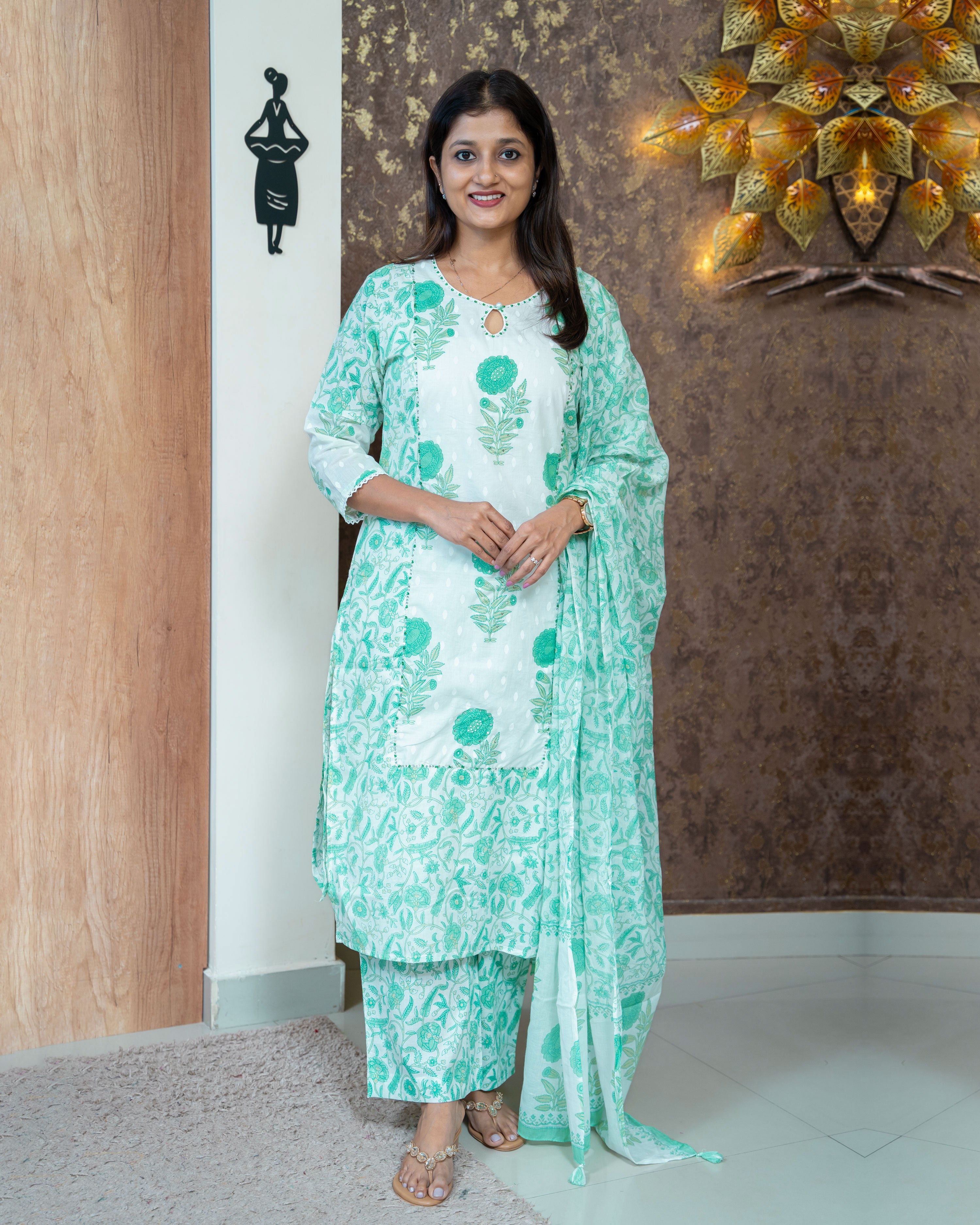 Load image into Gallery viewer, Pure Cotton Kurti Set- 3775