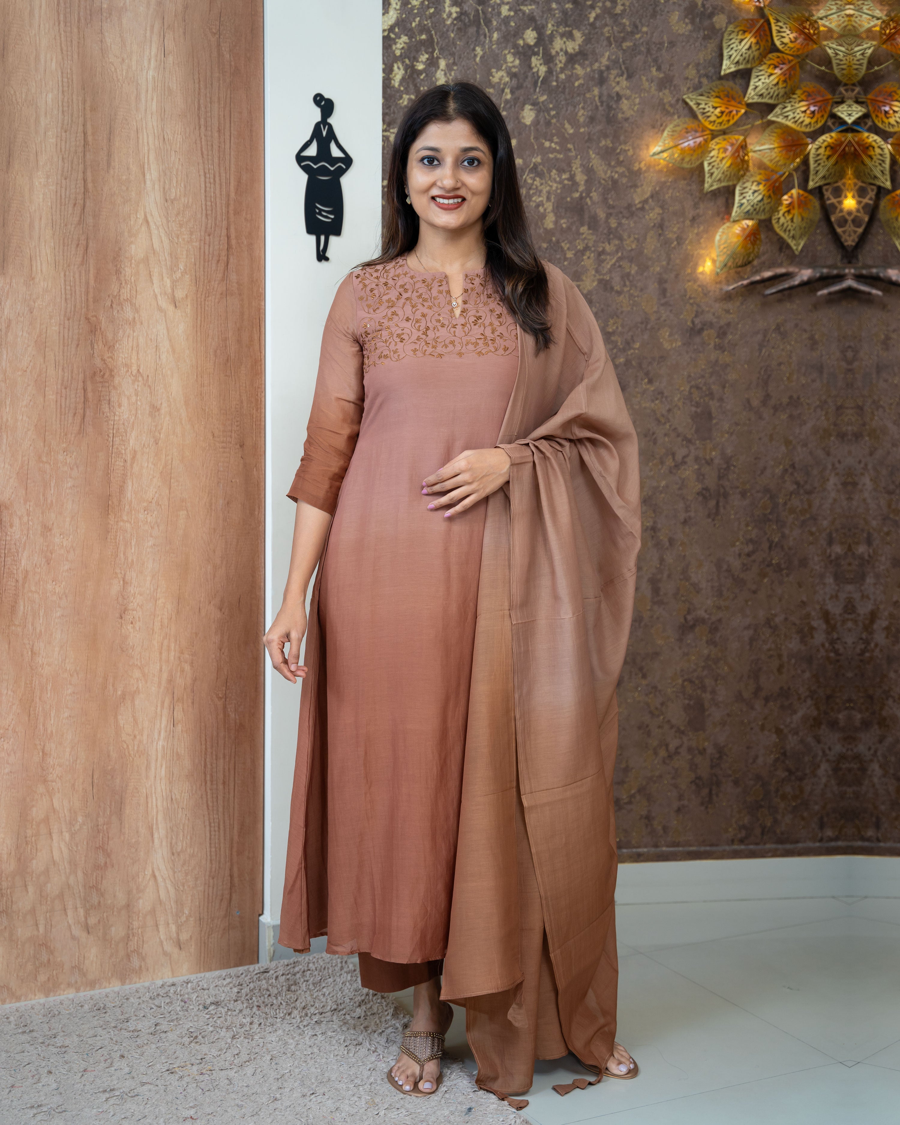 Load image into Gallery viewer, Pure Mul Chanderi Designer suit(pre-Order)-3804