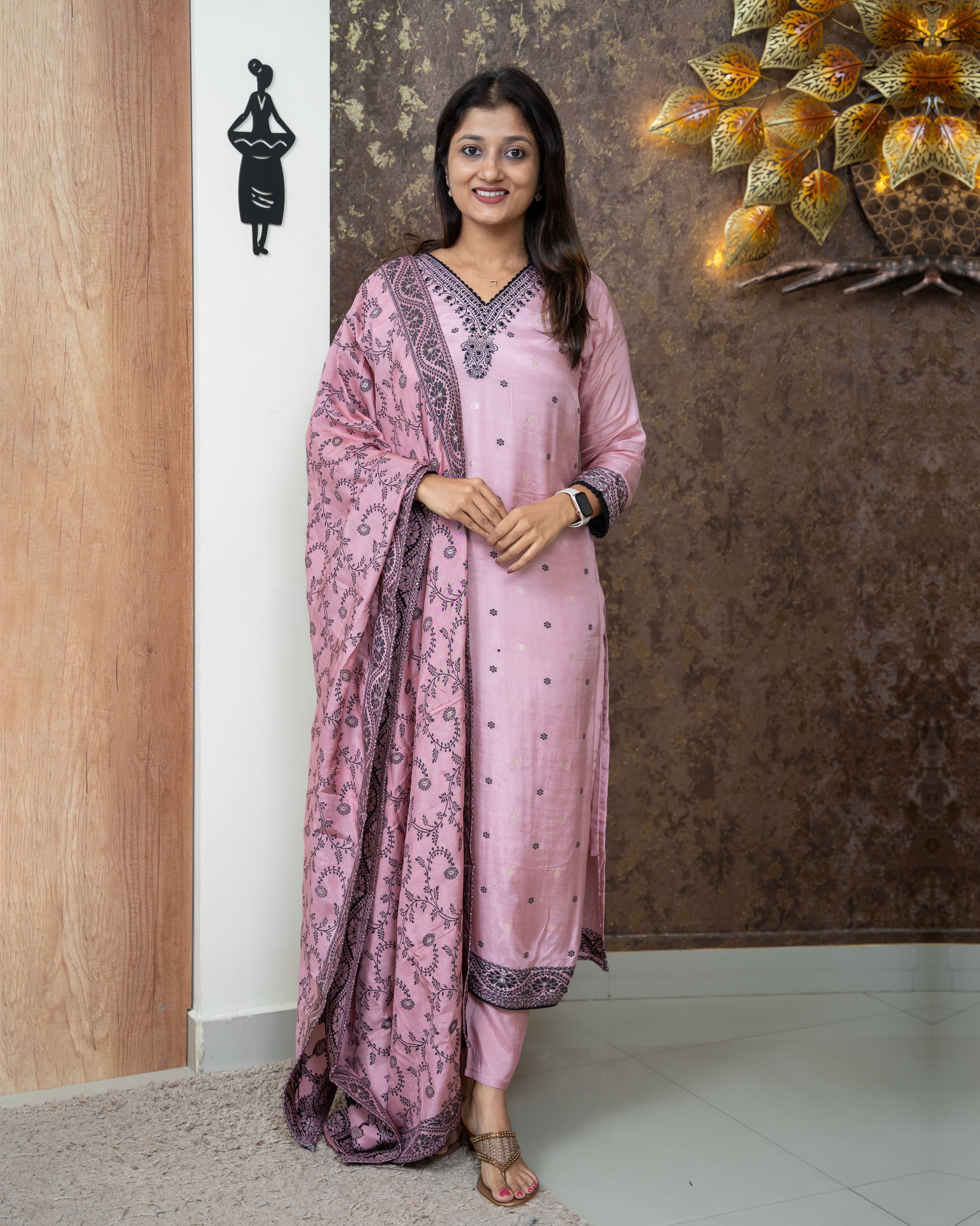 Load image into Gallery viewer, Muslin Silk Kurti Set-3876