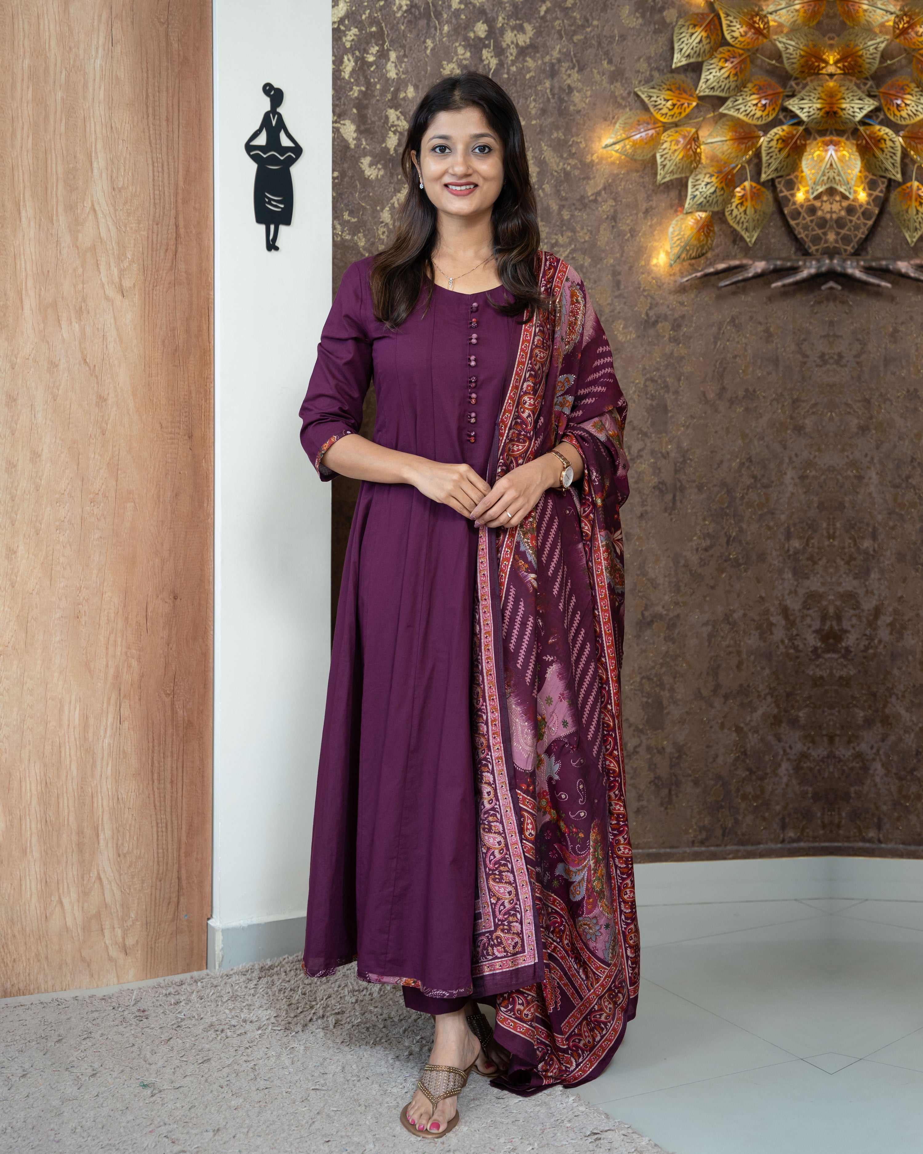 Load image into Gallery viewer, Pure Cotton Anarkali Suit-3879