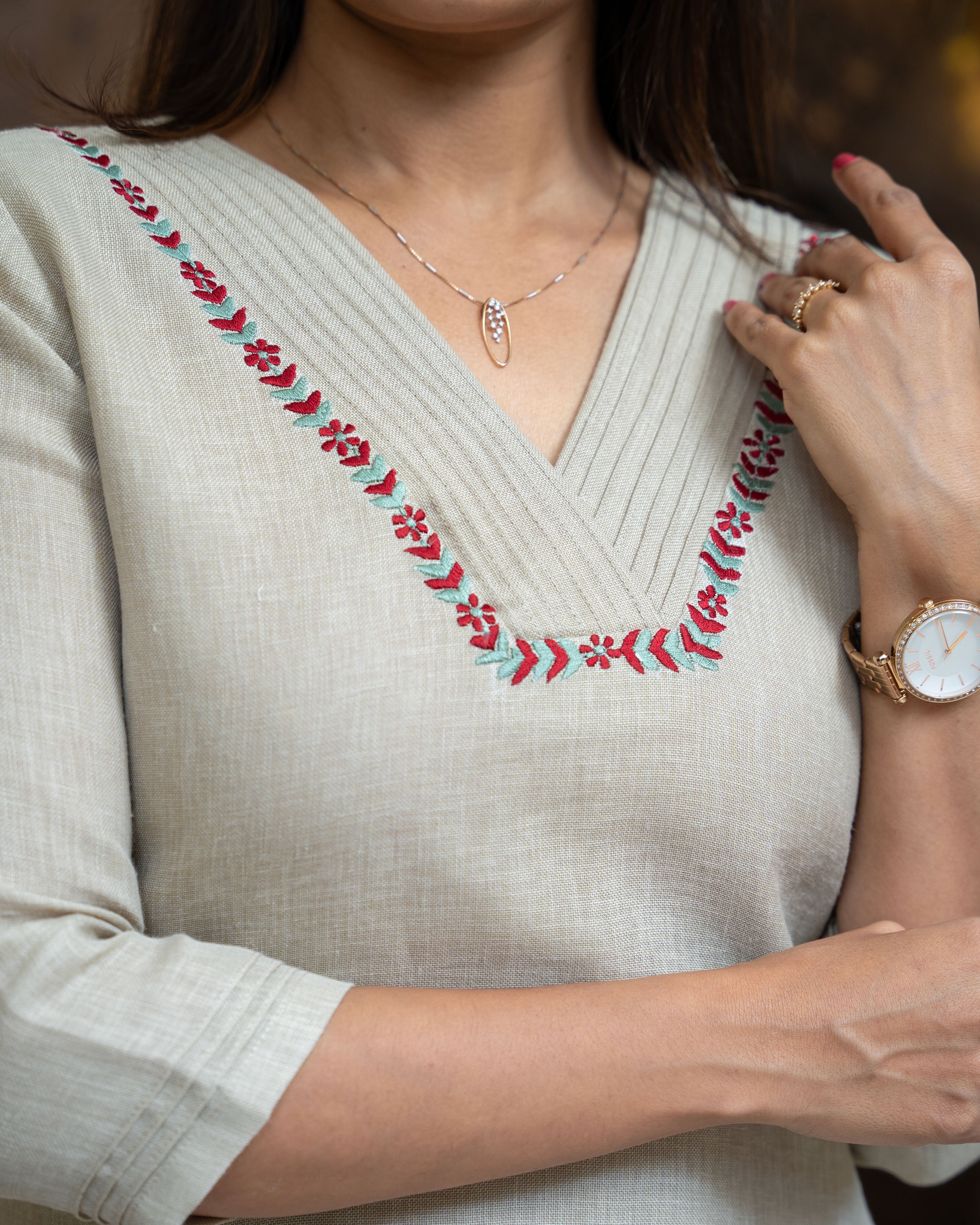 Load image into Gallery viewer, Linen Cotton Designer Kurti(Pre-Order)-3977