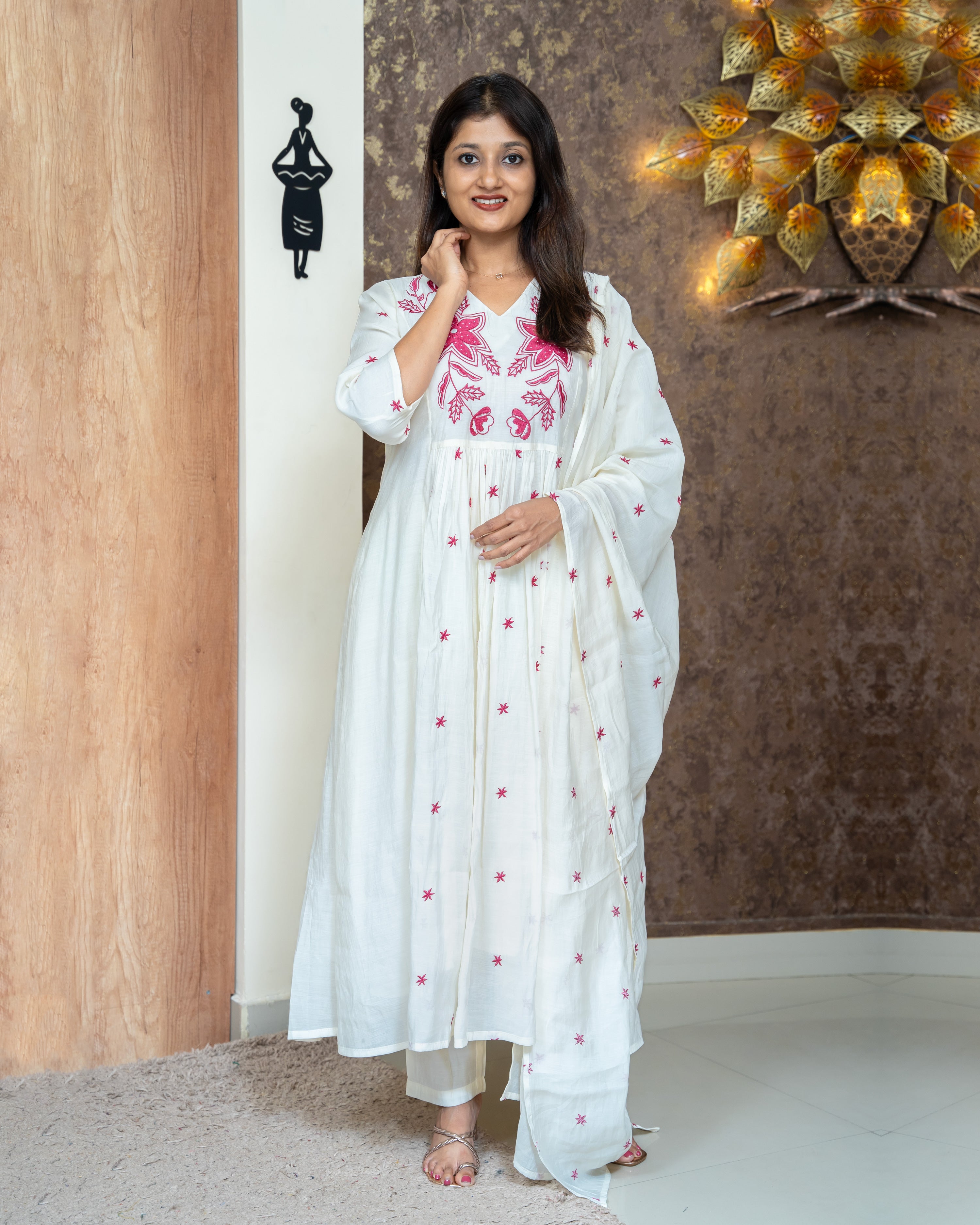 Load image into Gallery viewer, Mul Chanderi Suit-4015