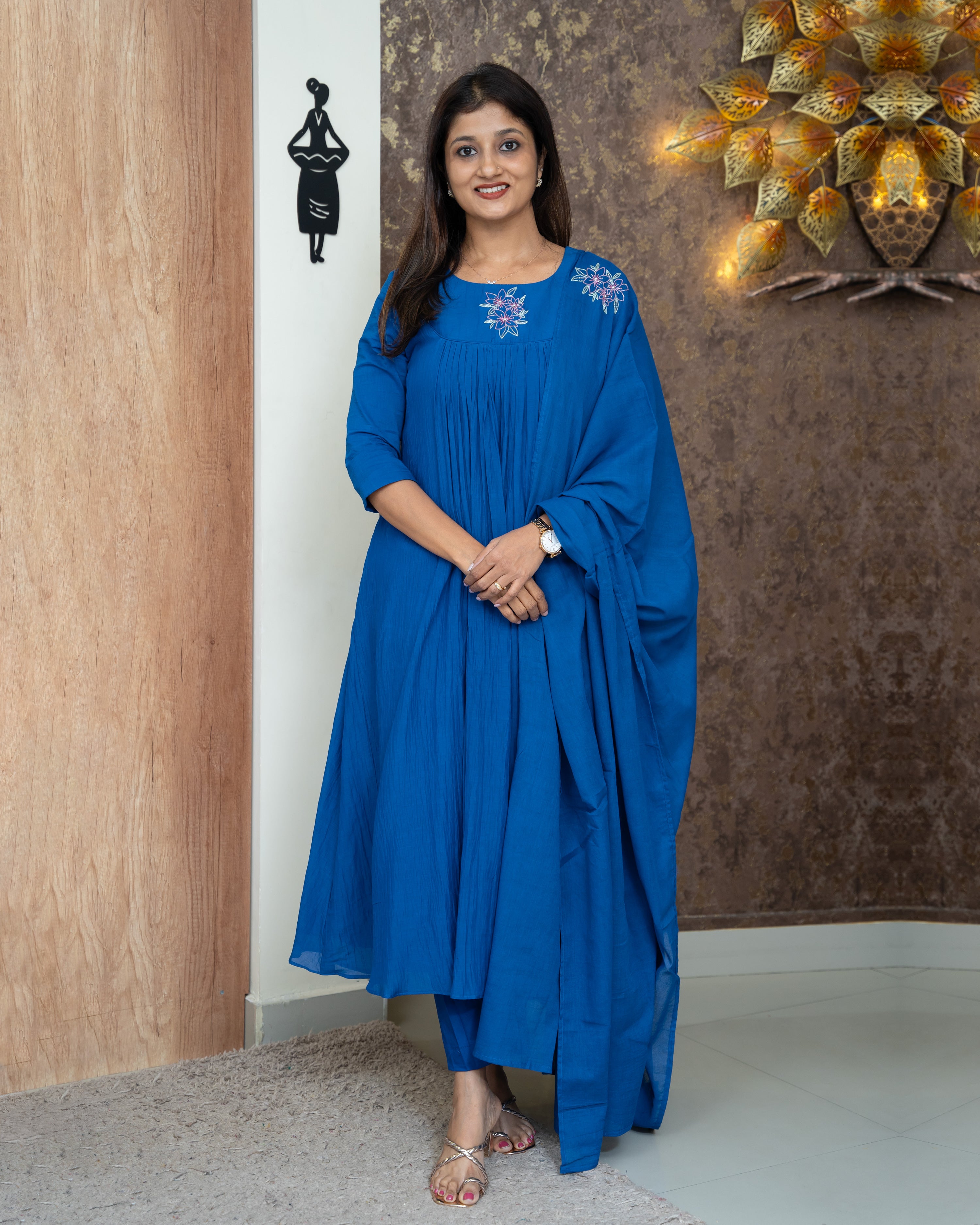 Load image into Gallery viewer, Mul Chanderi Designer Kurti( Pre-Order)-4050