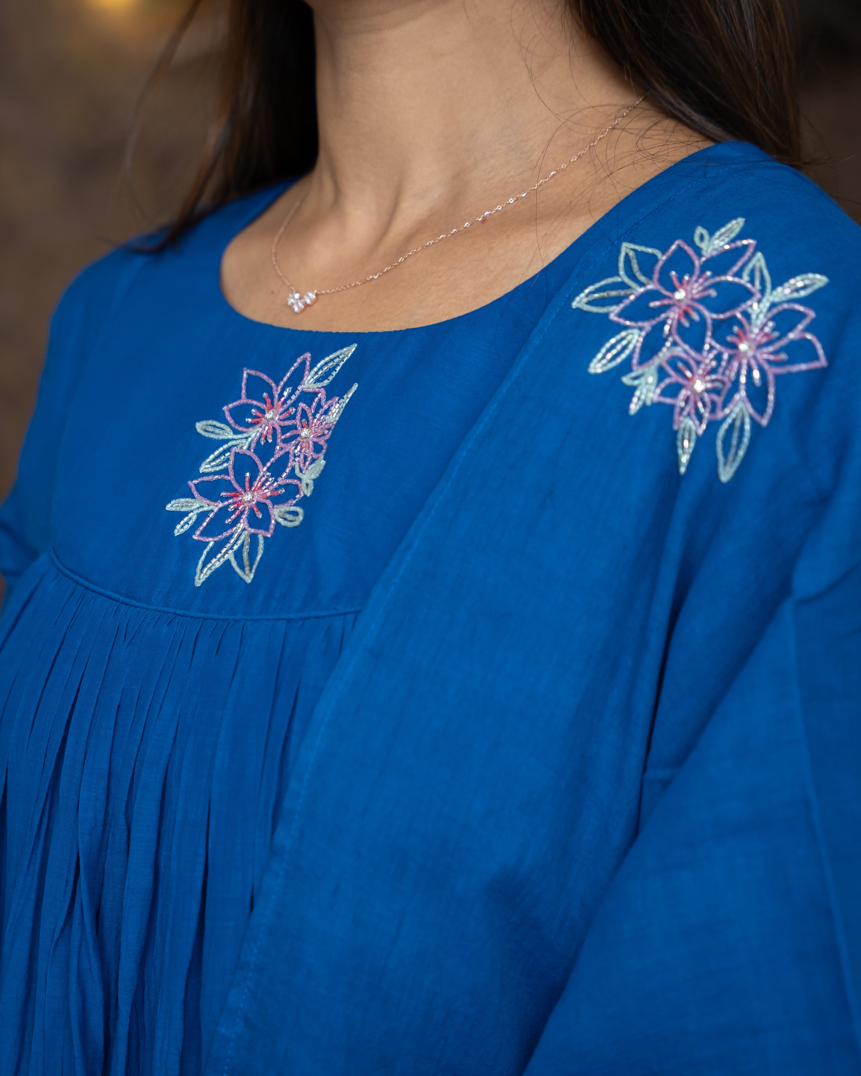 Load image into Gallery viewer, Mul Chanderi Designer Kurti( Pre-Order)-4050