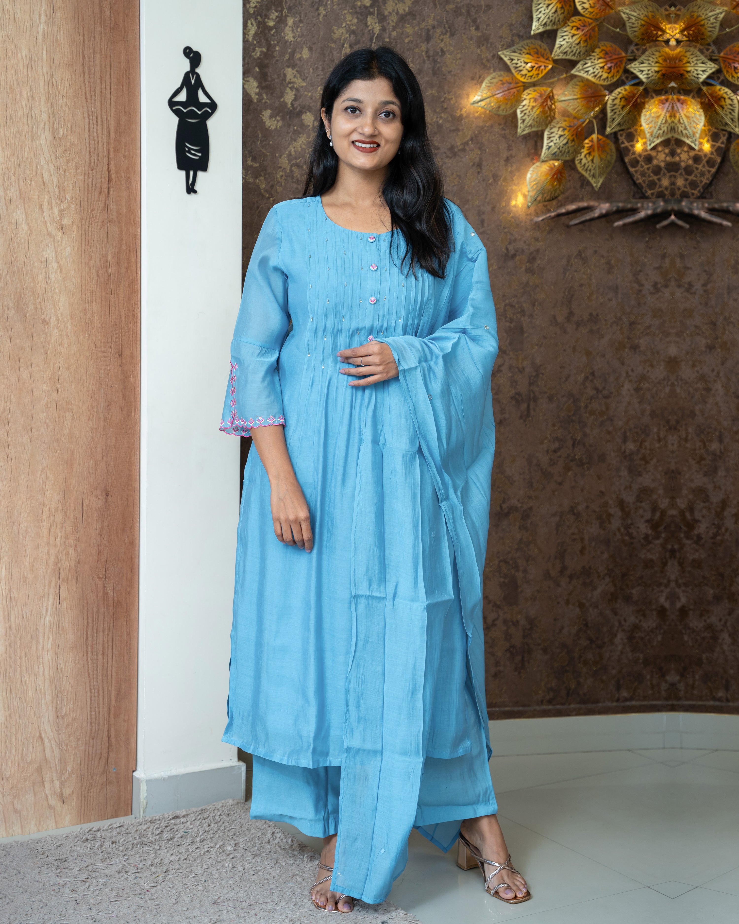 Load image into Gallery viewer, Mul Chanderi Suit-4064