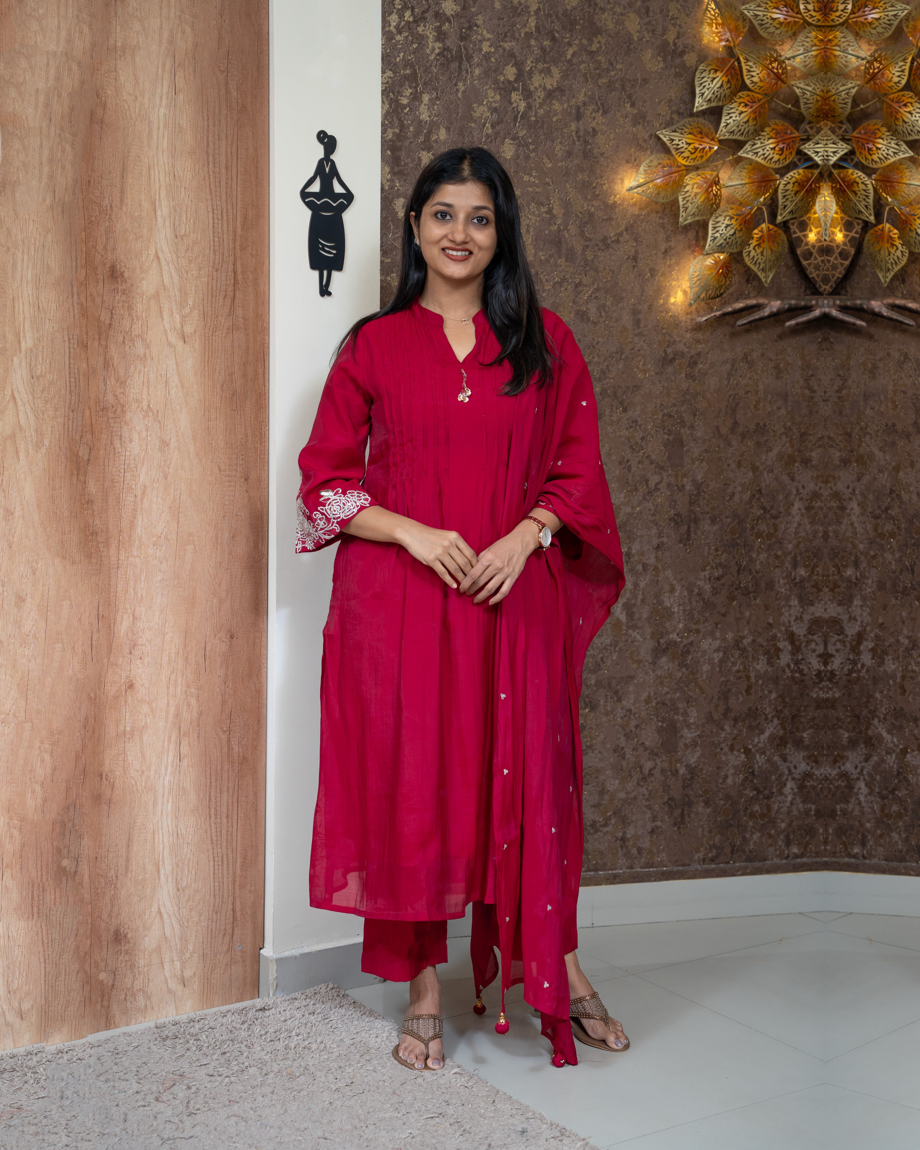 Load image into Gallery viewer, Mul Chanderi Suit-4225