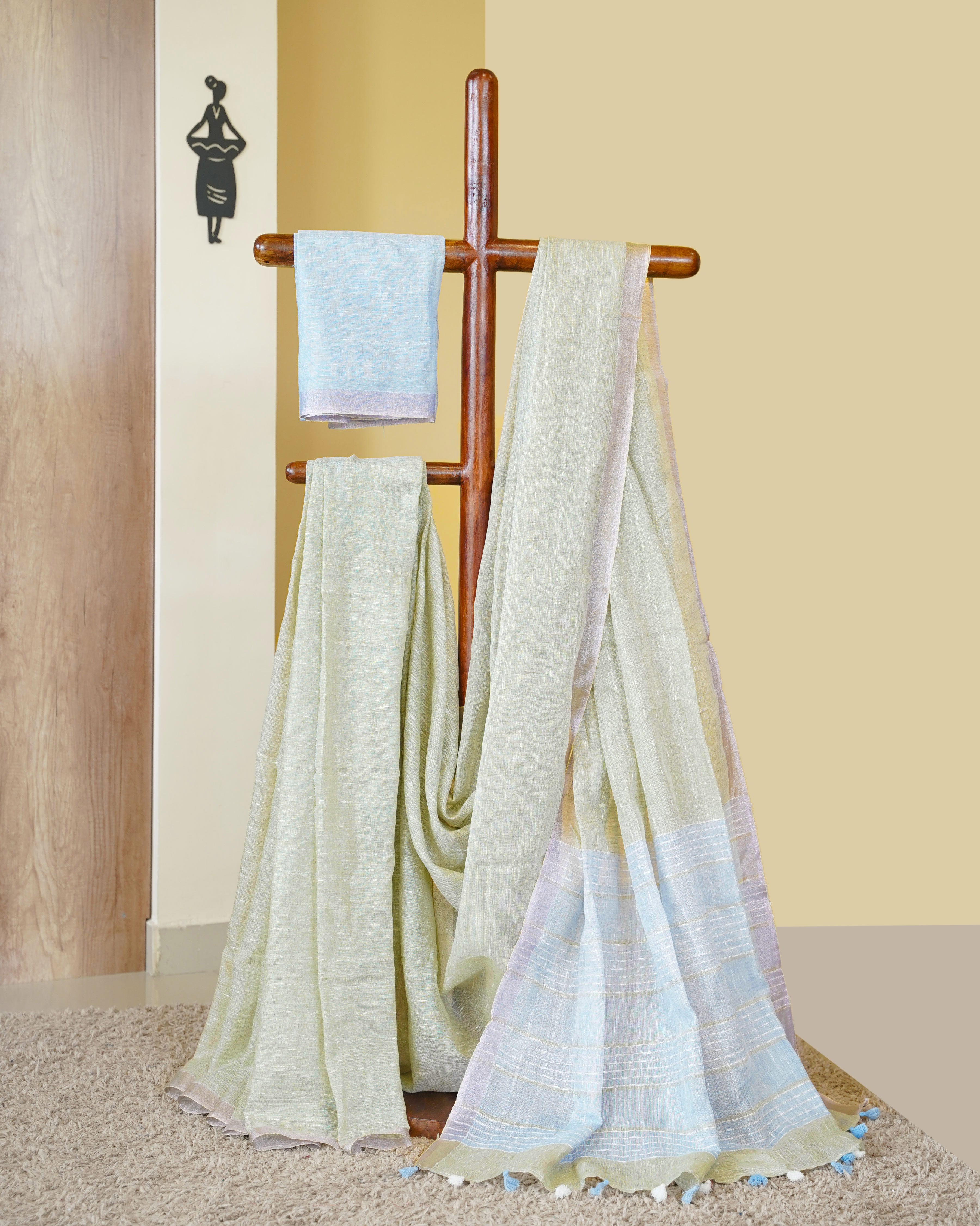 Load image into Gallery viewer, Pure Linen Saree(Pre- Order)-5156