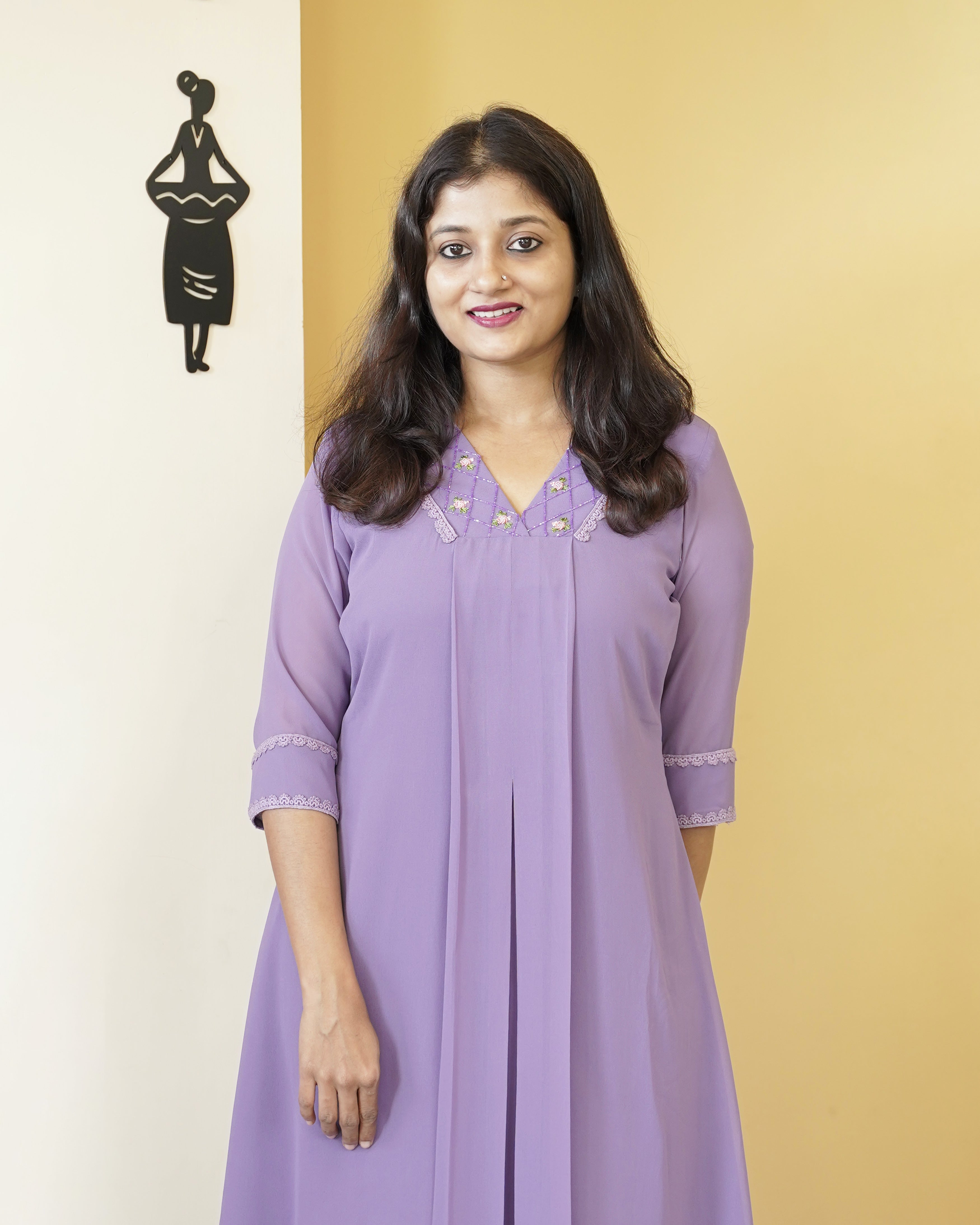 Load image into Gallery viewer, Georgette A-line kurti(Pre-Order)- 5321