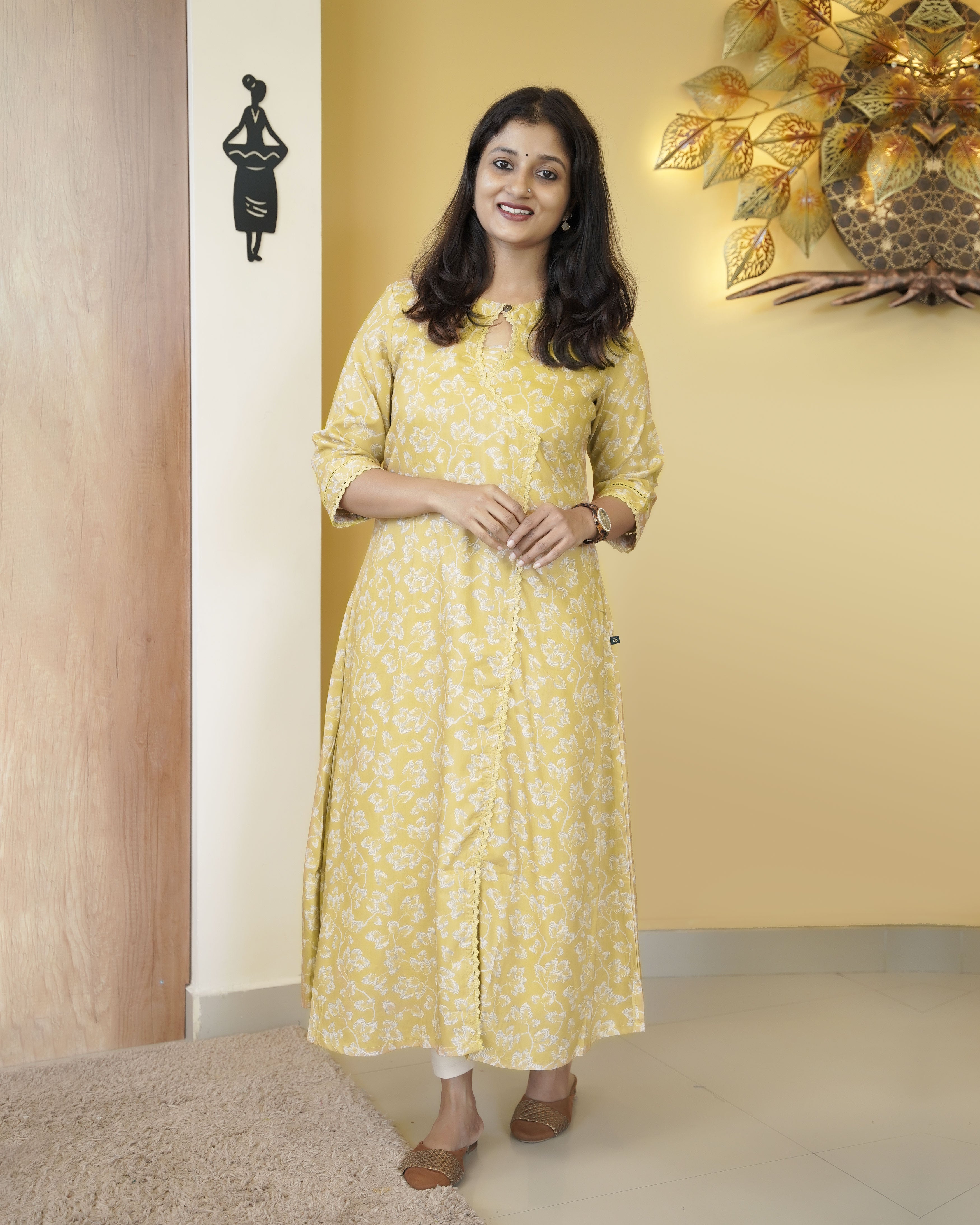 Load image into Gallery viewer, Modal Cotton A-line Kurti- 5326