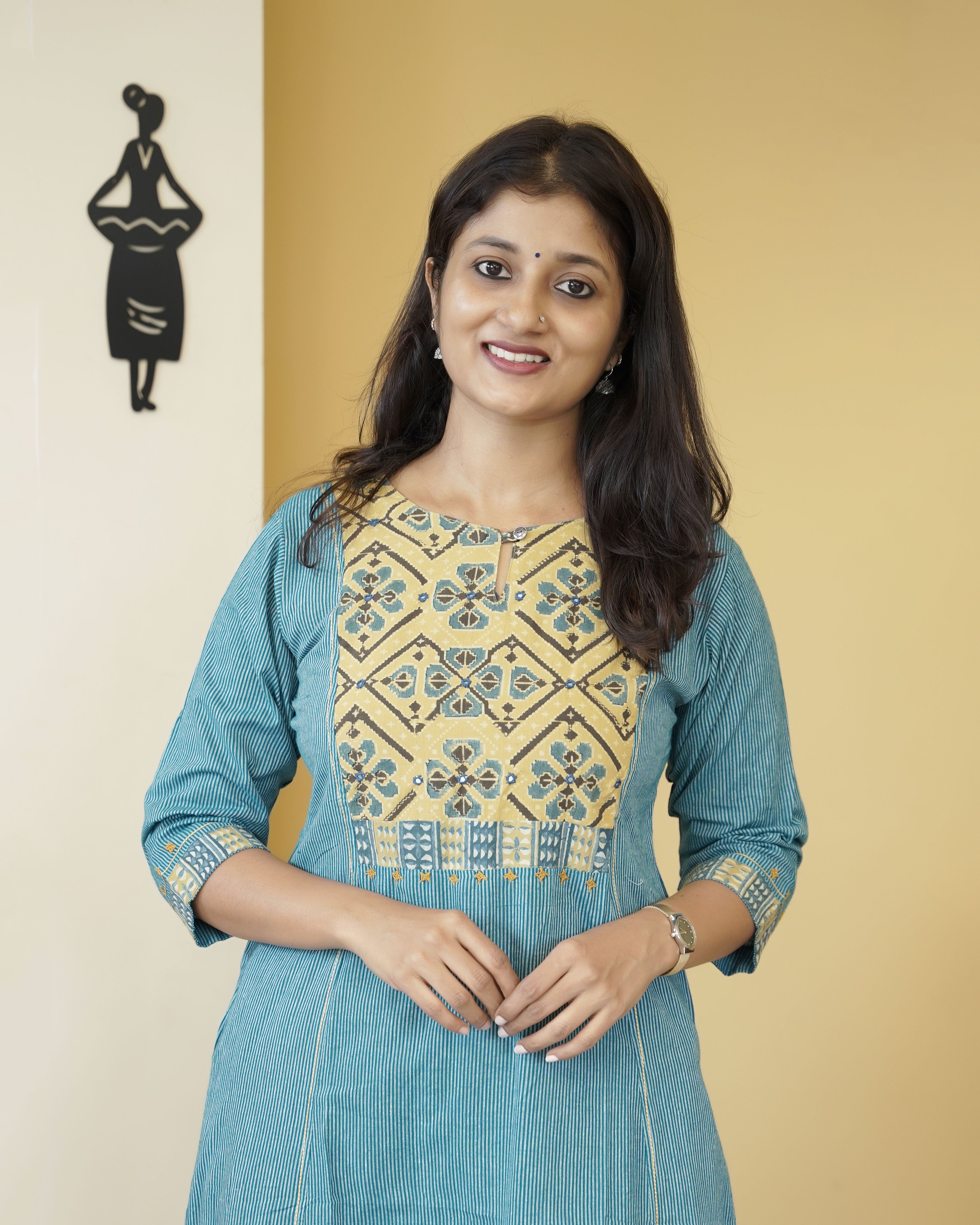 Load image into Gallery viewer, Pure Cotton A-line Kurti- 5330