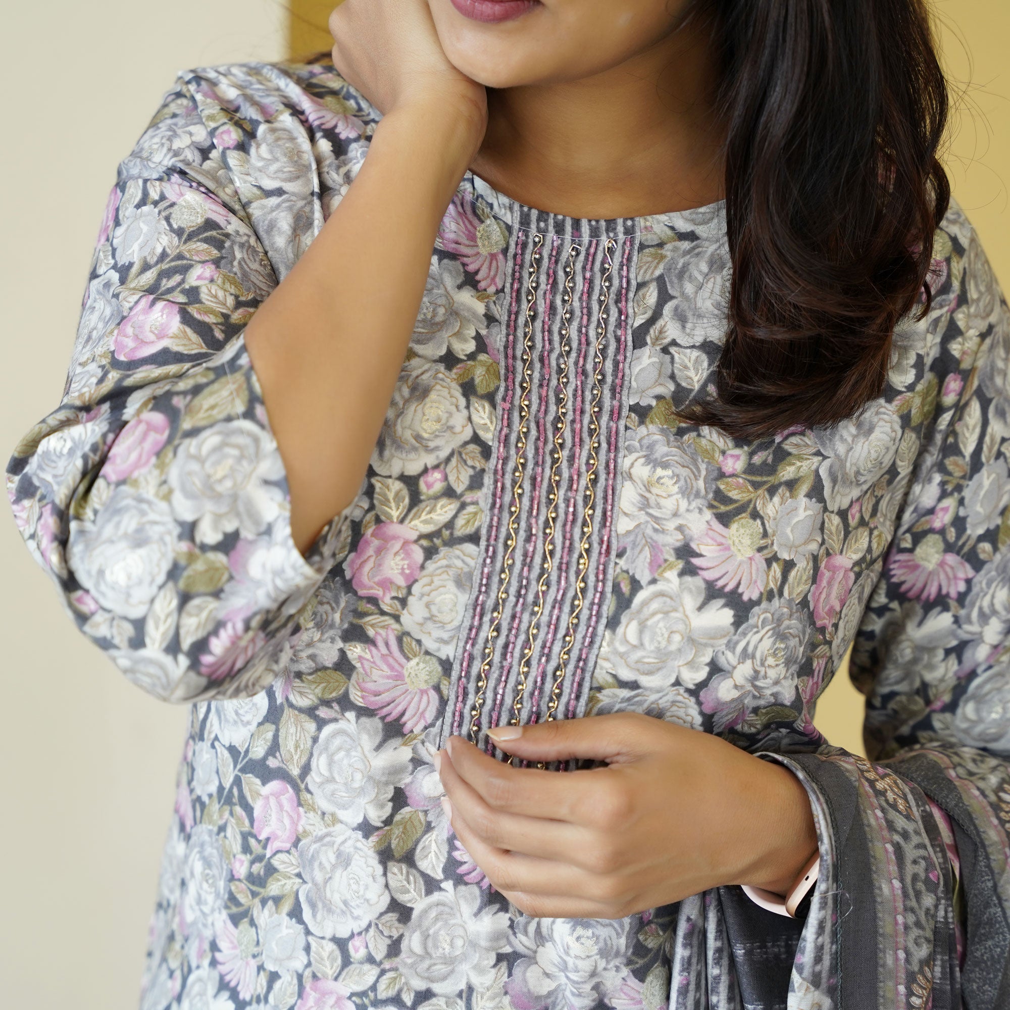 Load image into Gallery viewer, Muslin Silk Kurti Set-4287