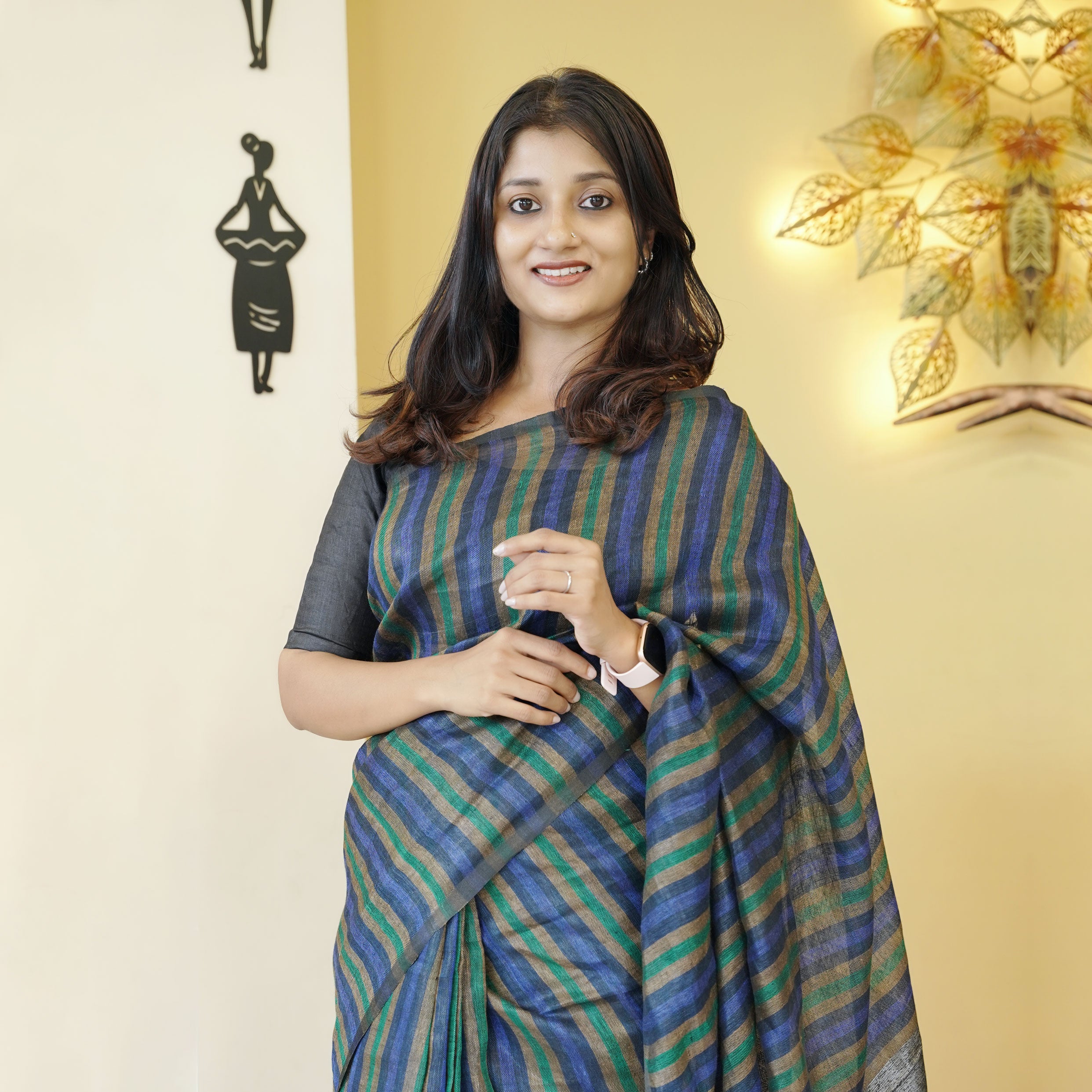 Load image into Gallery viewer, pure linen saree-4053( pre-order)
