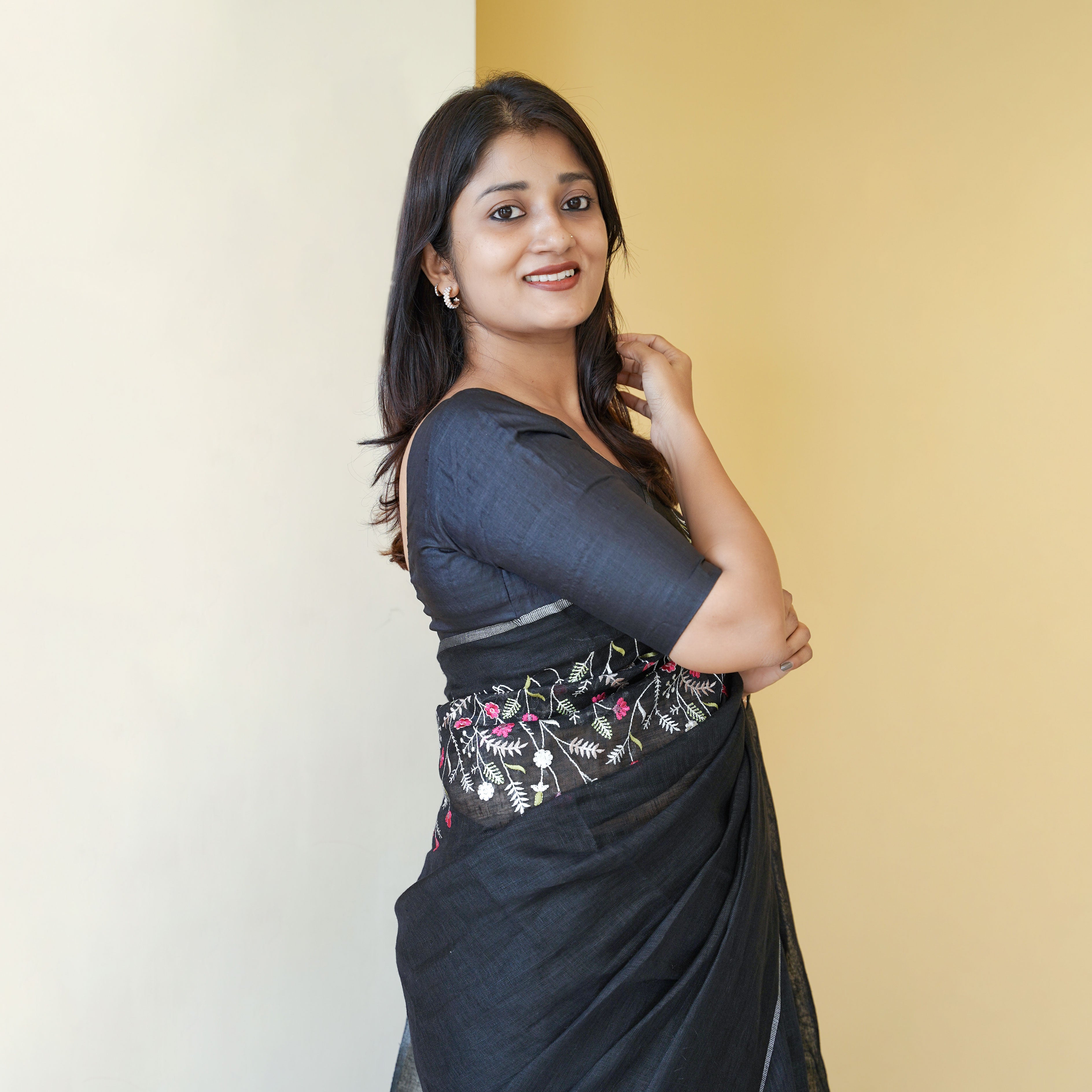 Load image into Gallery viewer, Pure Linen Saree-4437( PRE-ORDER)