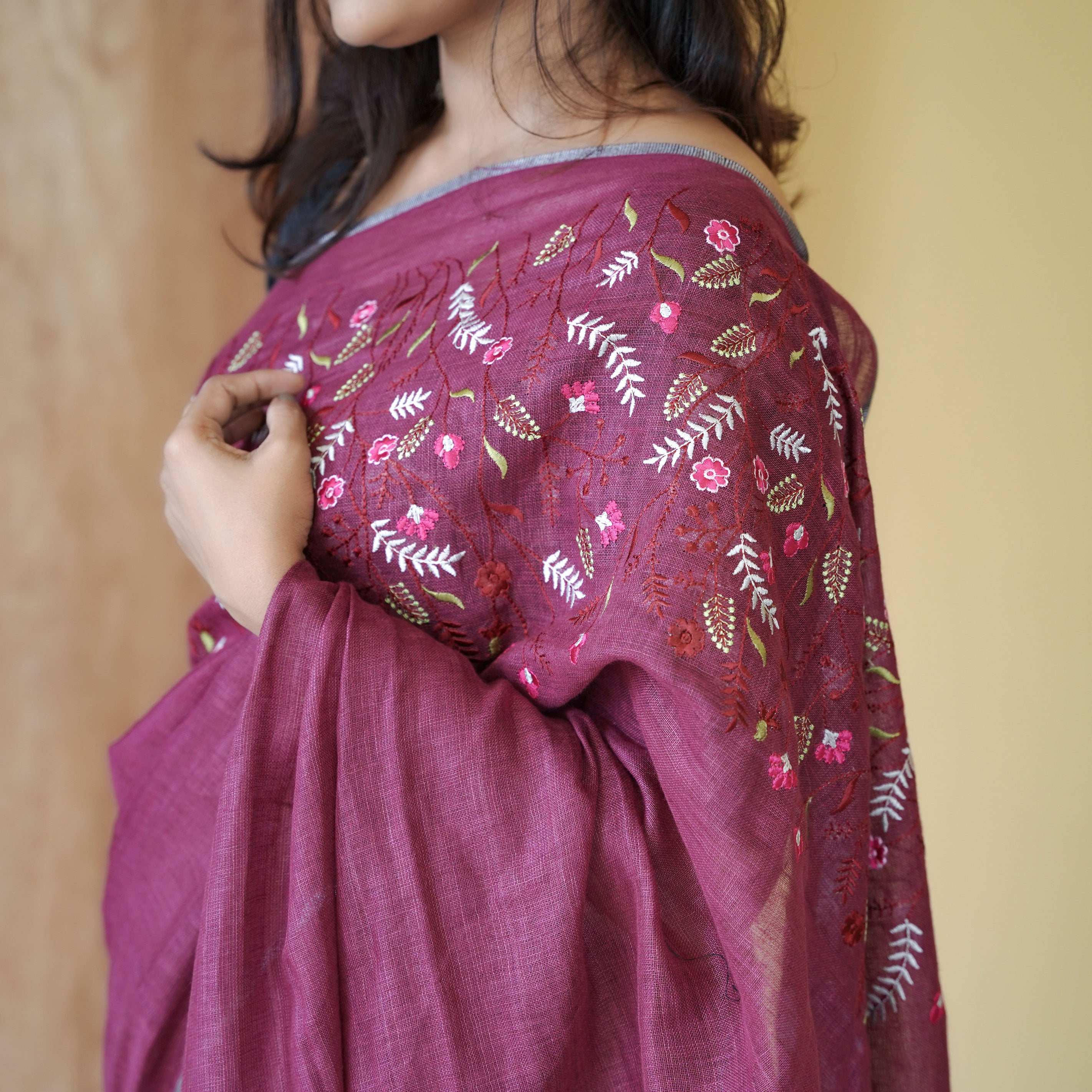 Load image into Gallery viewer, Pure Linen Saree-4437( PRE-ORDER)