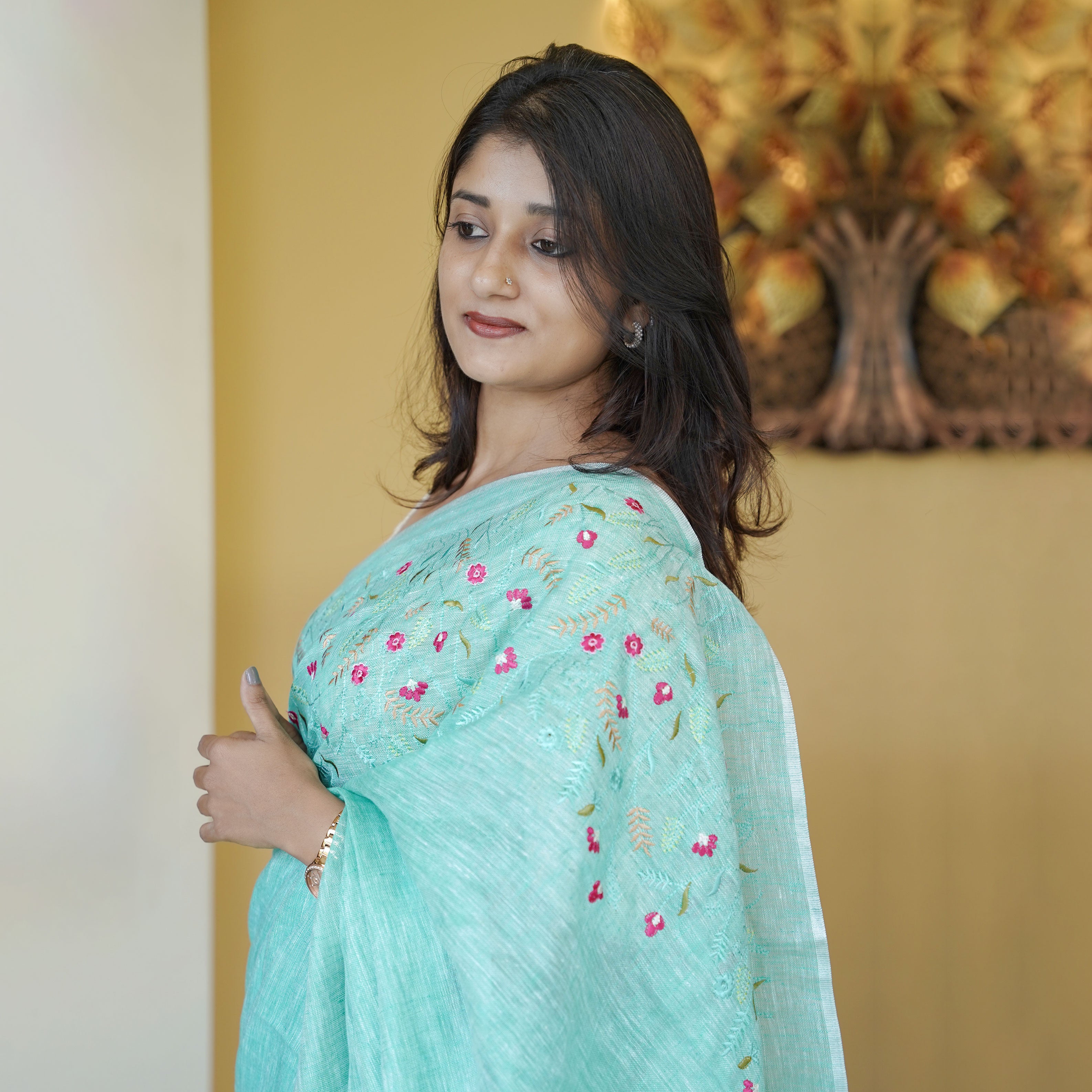 Load image into Gallery viewer, PURE LINEN SAREE-4437( PRE-ORDER)