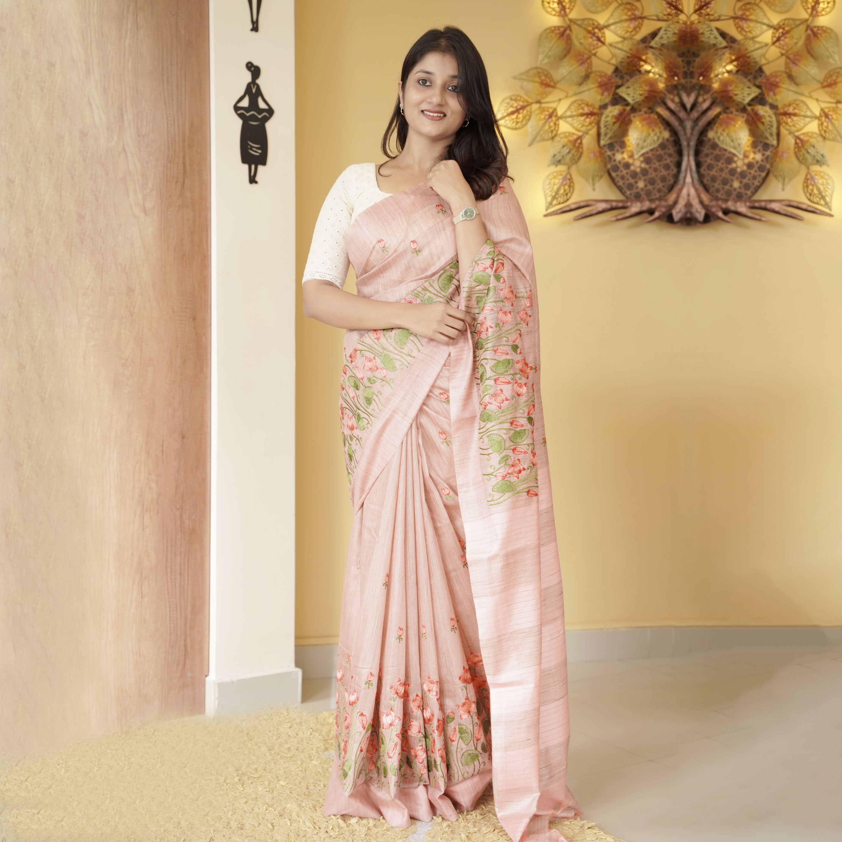 Load image into Gallery viewer, Linen Basuwada Saree (pre-order) - 4438