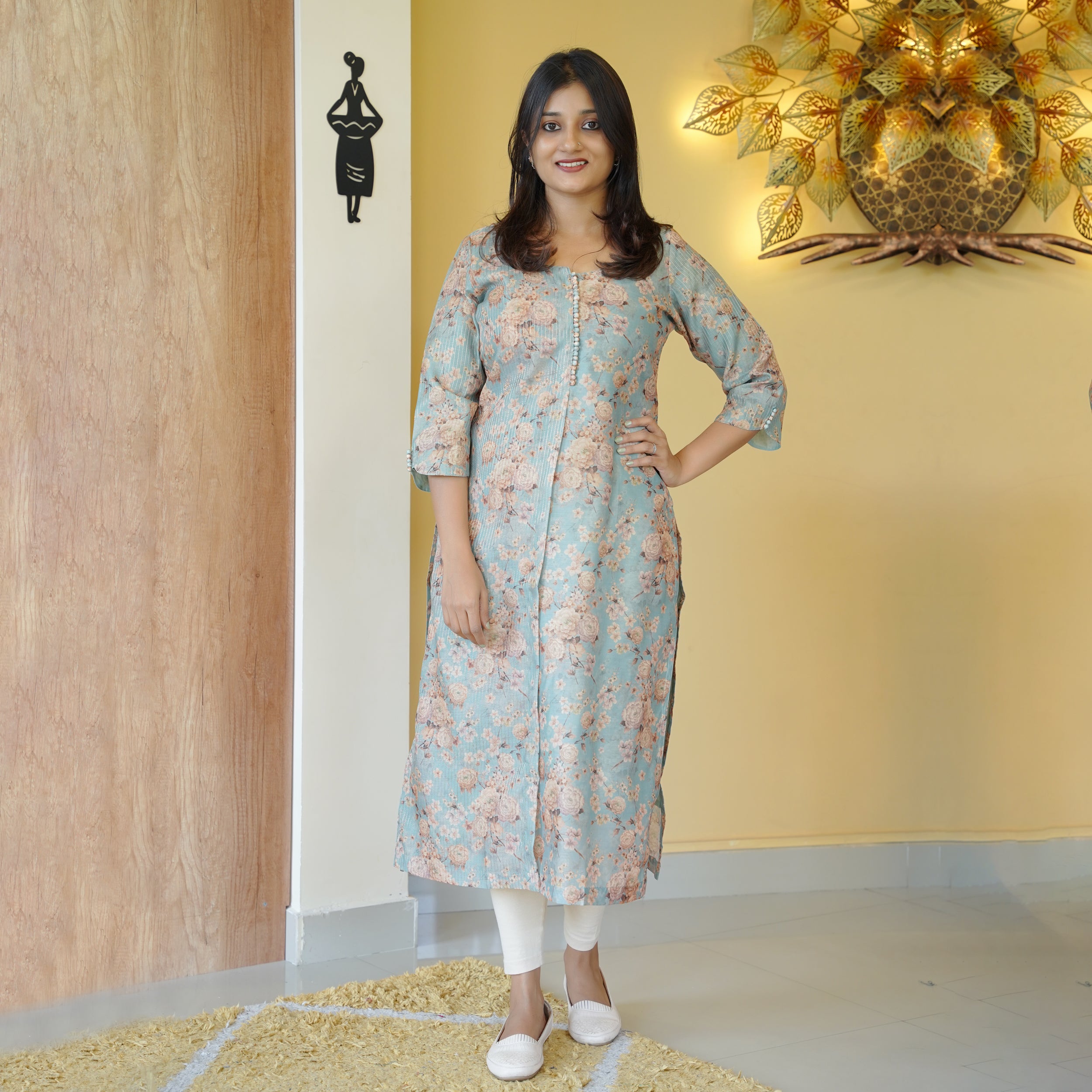 Load image into Gallery viewer, Chanderi Silk Kurti - 4463