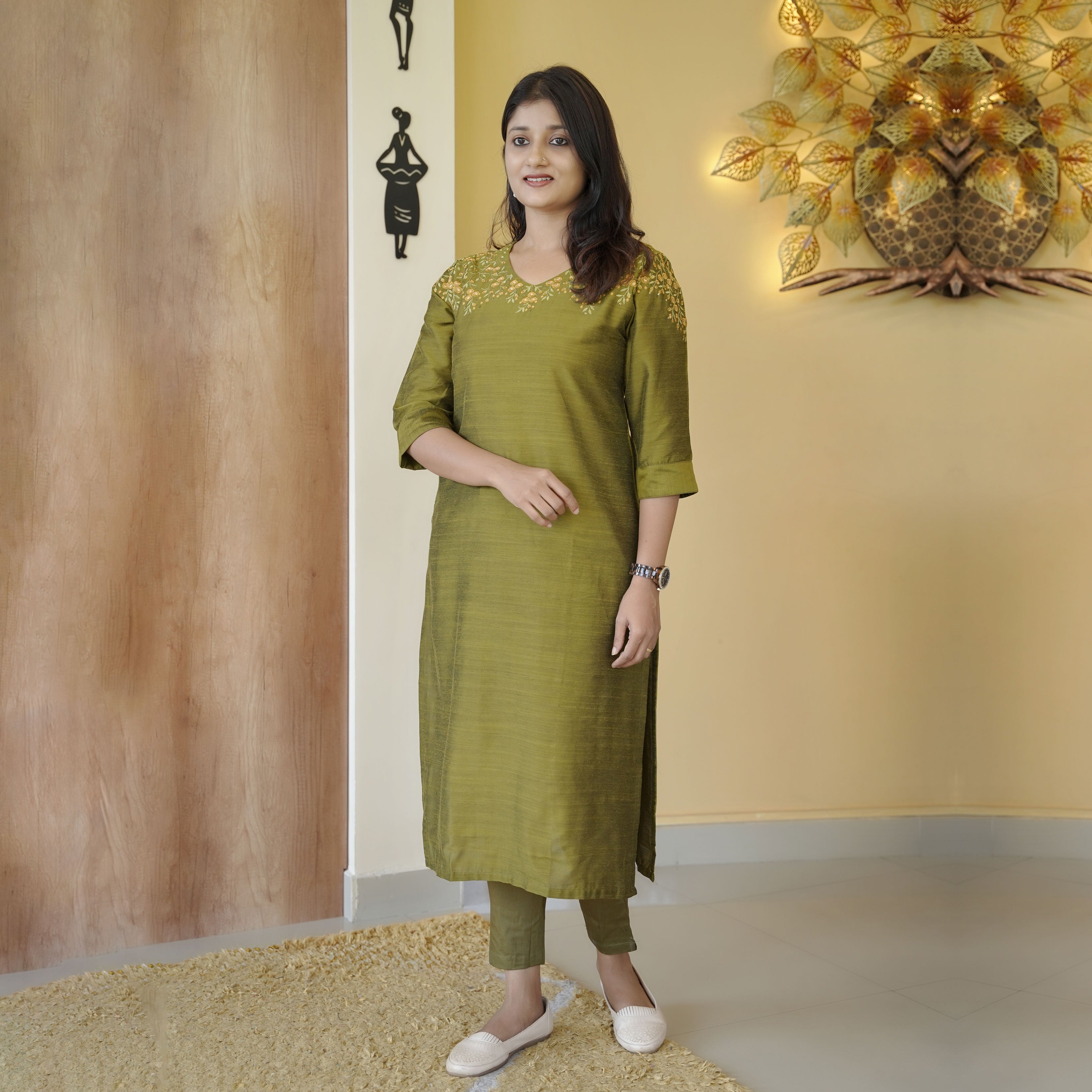 Load image into Gallery viewer, Raw Cotton Kurti-3740