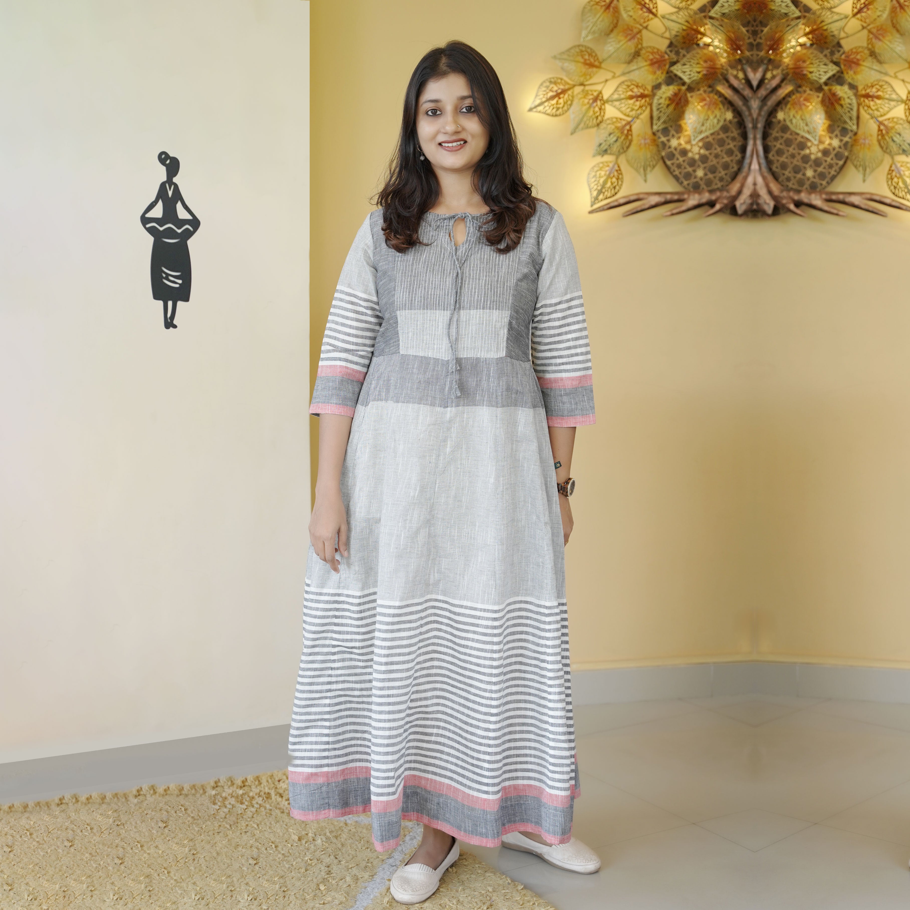 Load image into Gallery viewer, Dual Weave Cotton Dress-4522