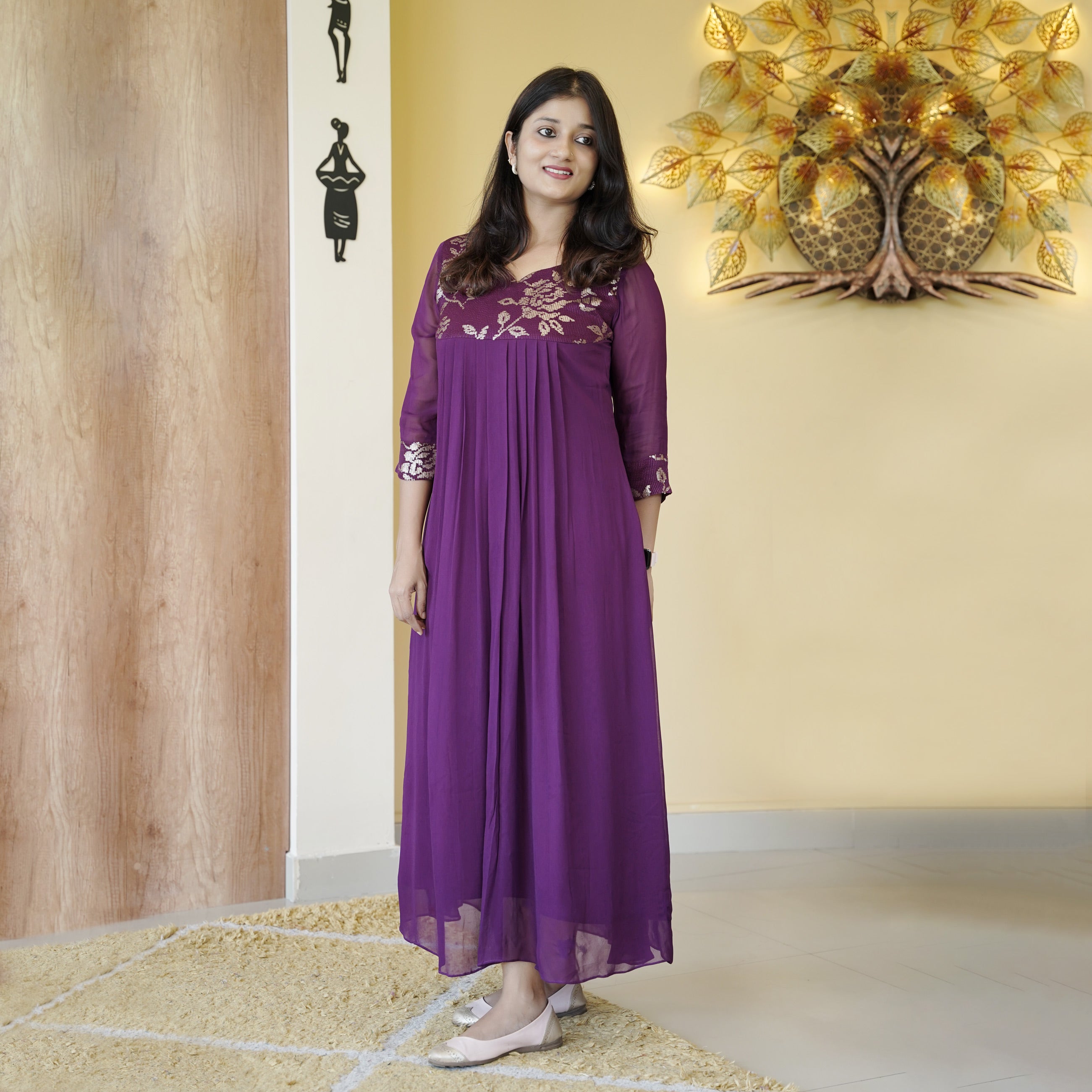 Load image into Gallery viewer, designer georgette dress-4546( pre-order)