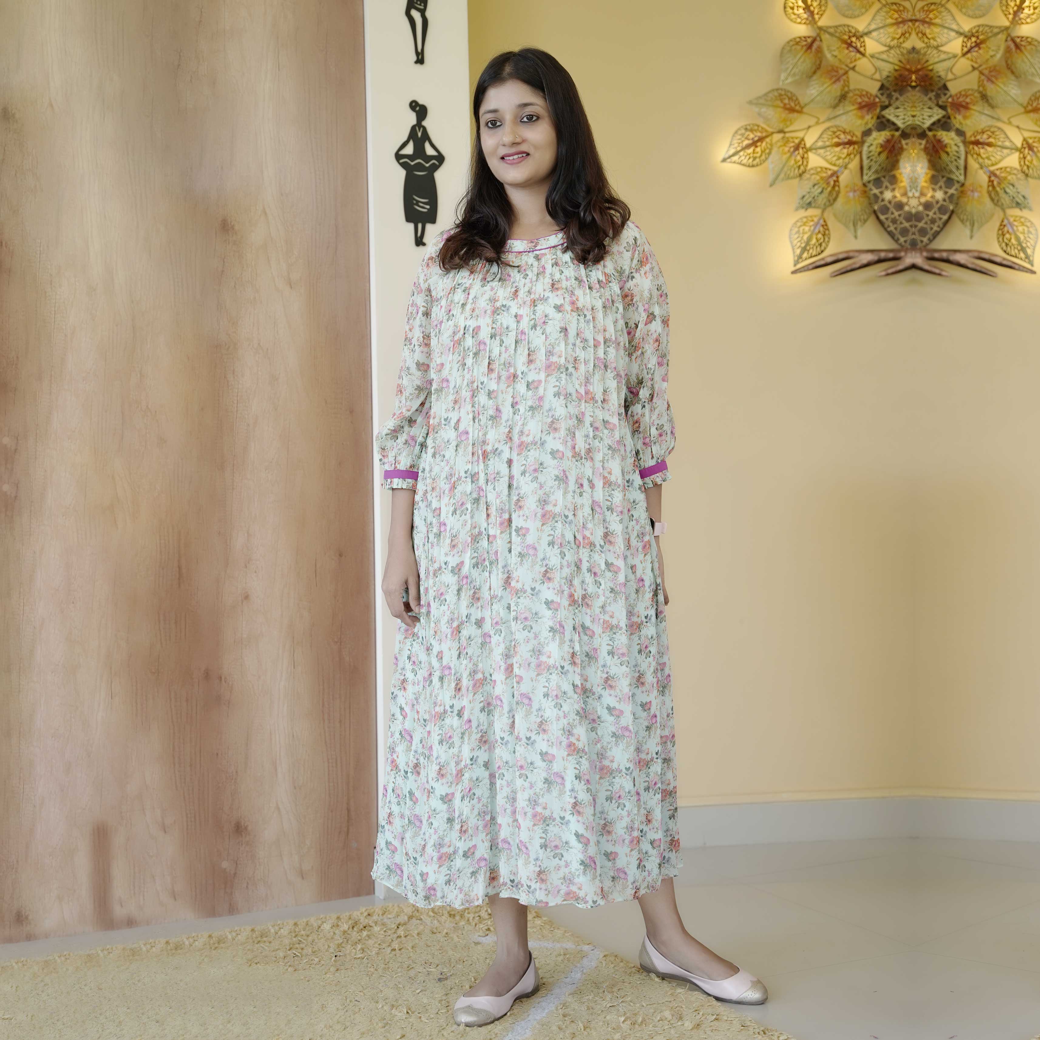 Load image into Gallery viewer, Printed Georgette Designer Dress-4491 (pre-order)