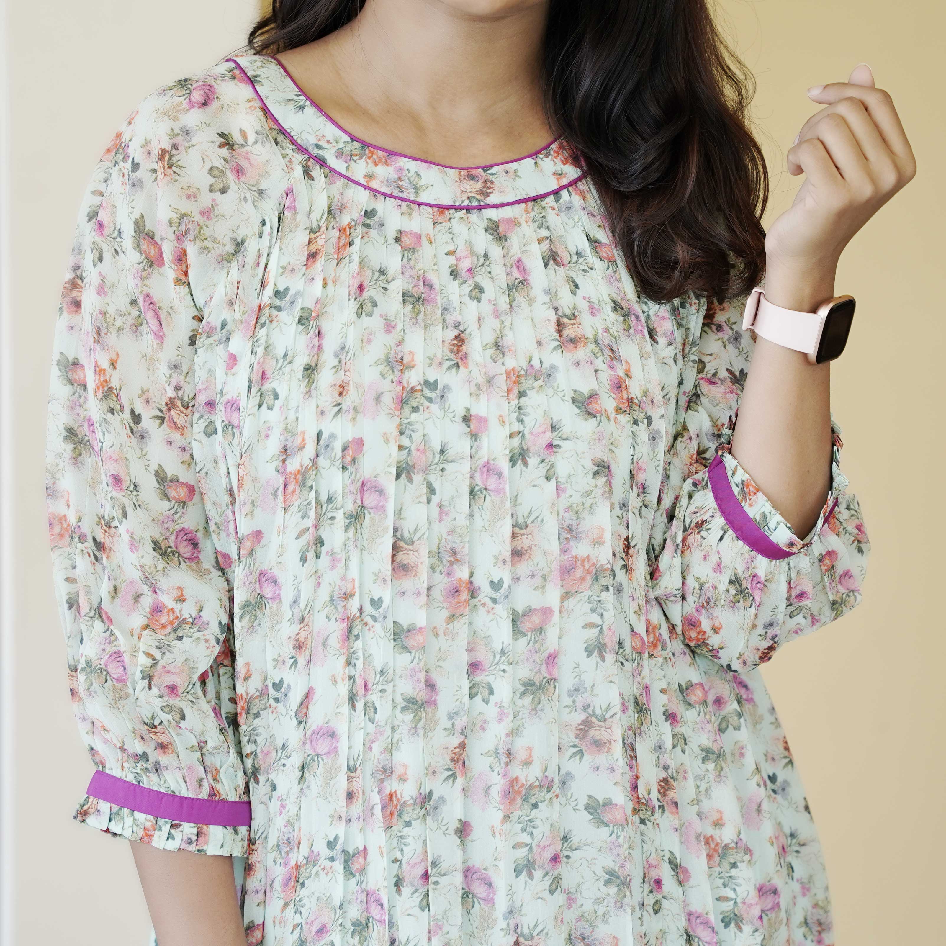 Load image into Gallery viewer, Printed Georgette Designer Dress-4491 (pre-order)