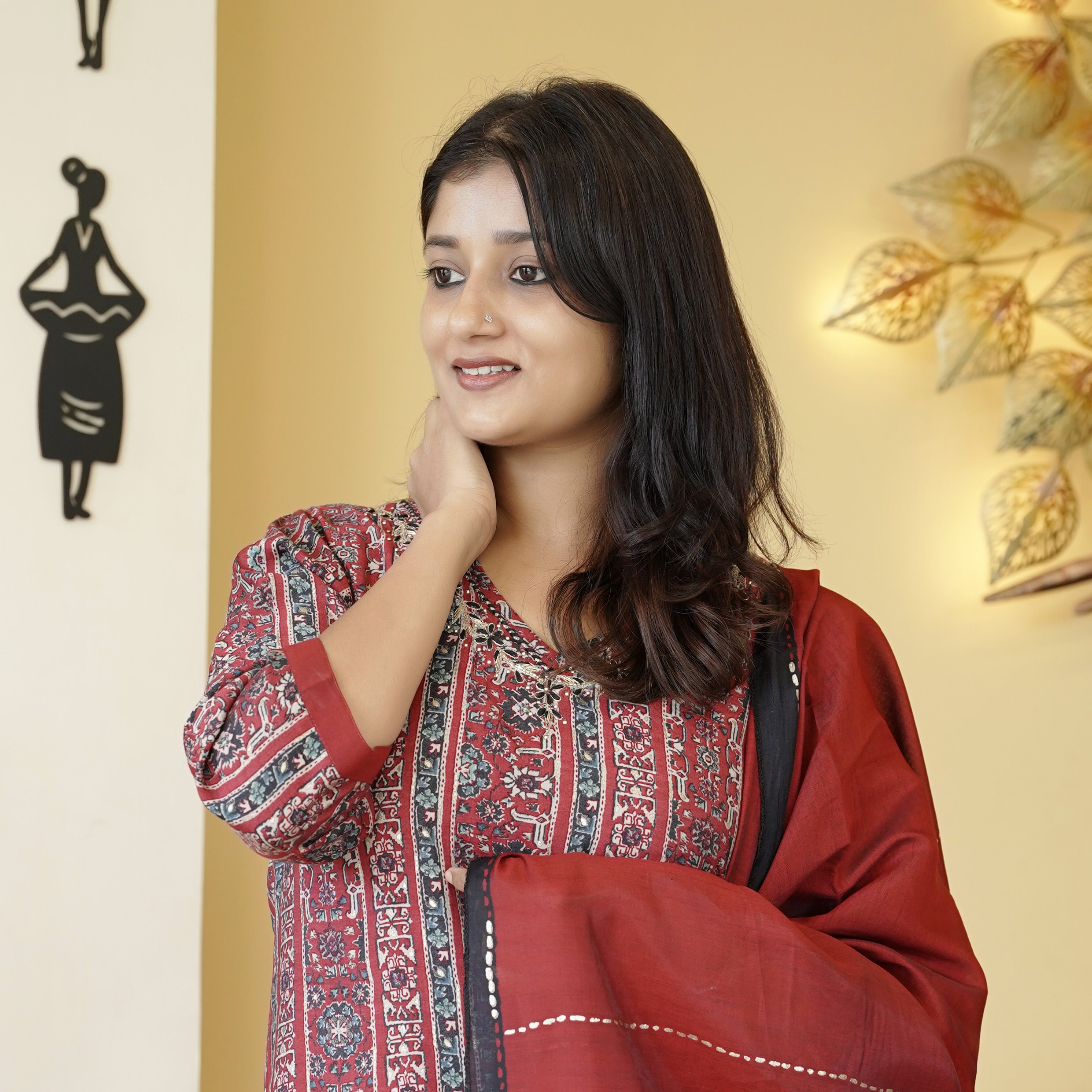 Load image into Gallery viewer, Muslin Silk Kurti Set-4321