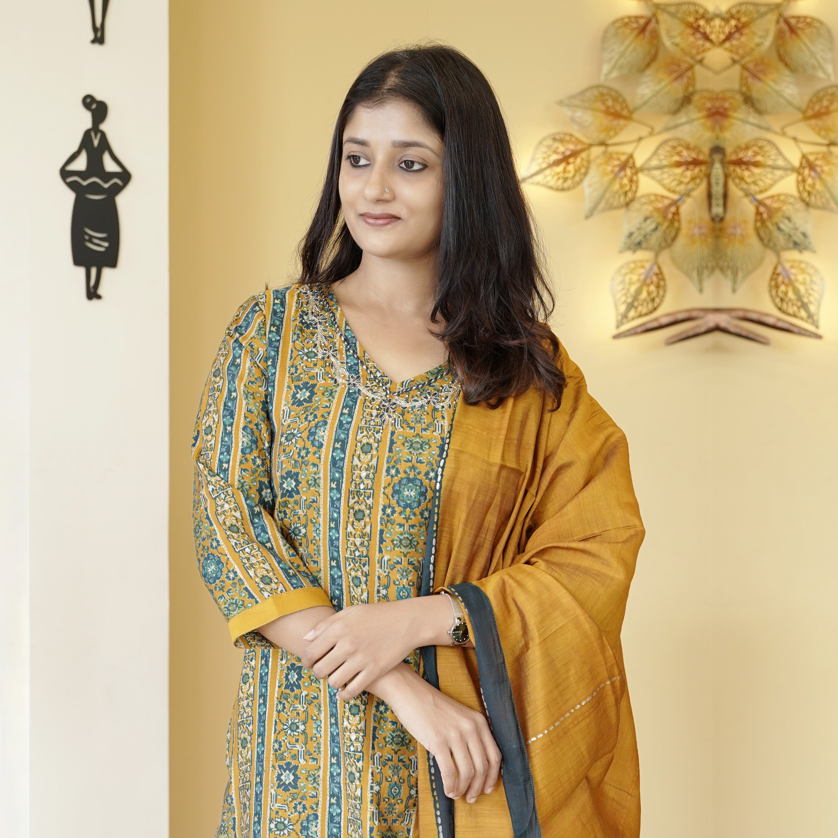 Load image into Gallery viewer, Muslin Silk Kurti Set-4321