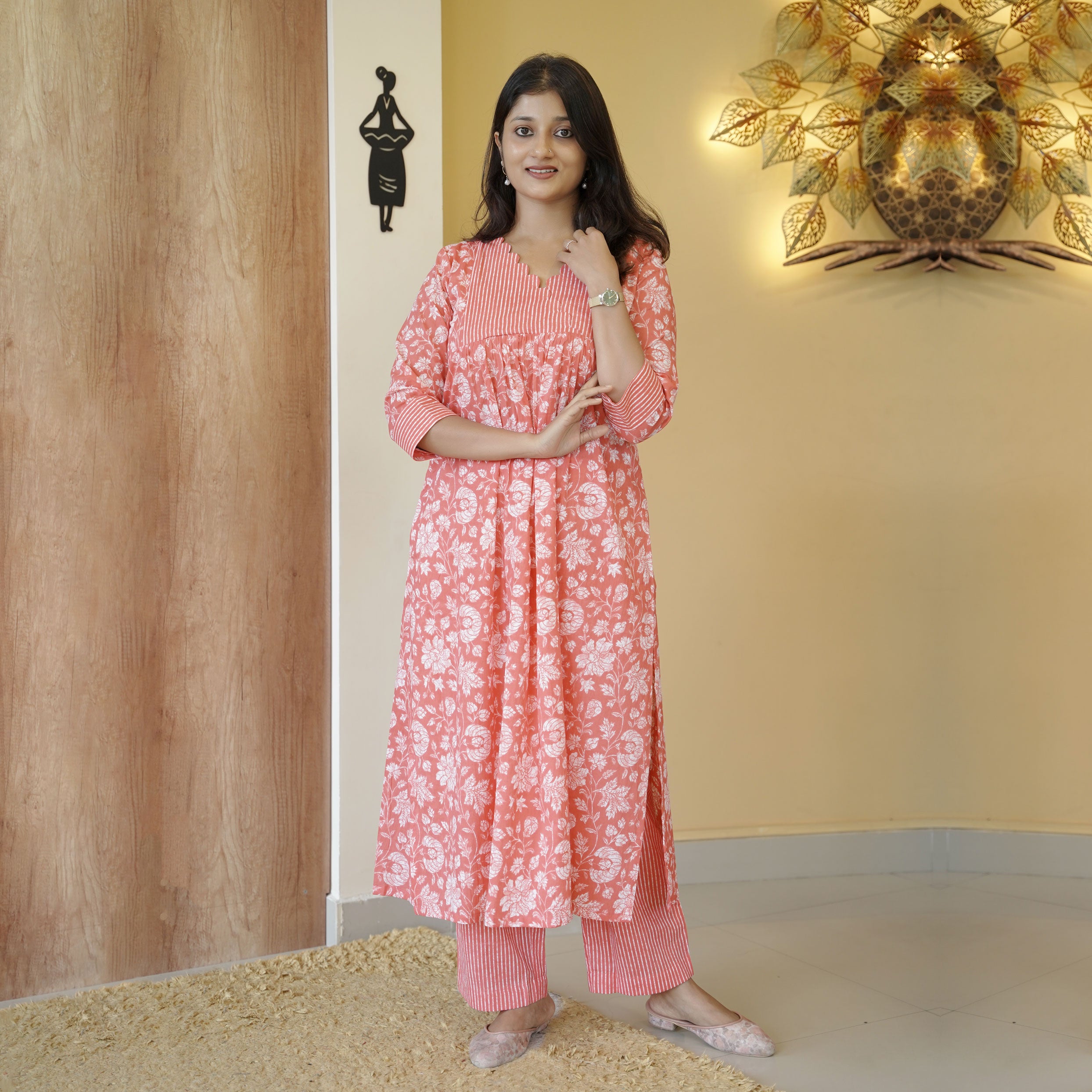 Load image into Gallery viewer, Pure Cotton Kurti Set-4676(pre-order)