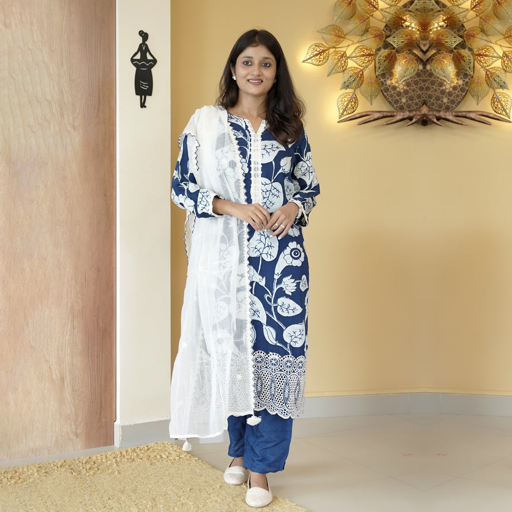 Load image into Gallery viewer, MUSLIN SILK KURTI SET -4718