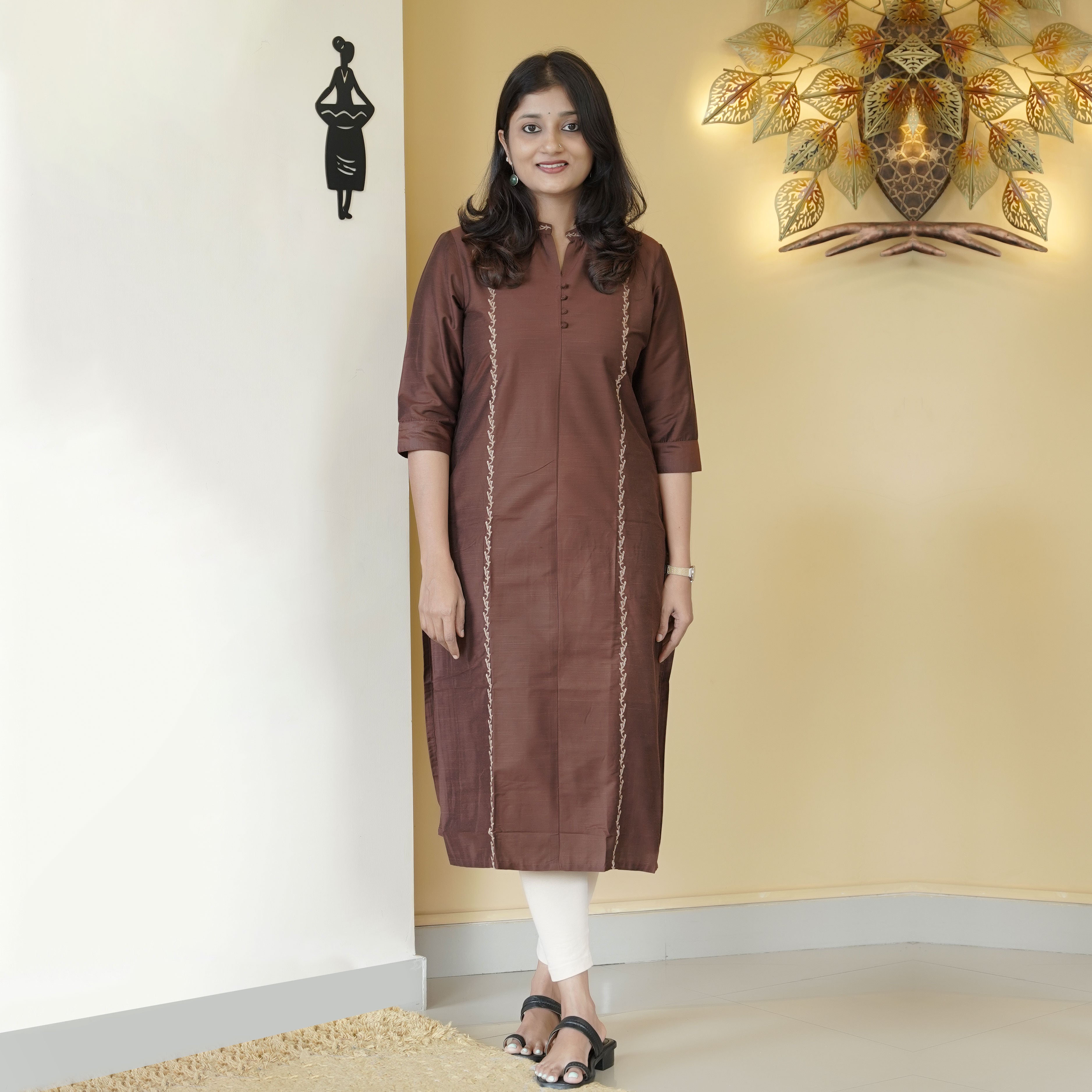 Load image into Gallery viewer, Slub Cotton Kurti-4126