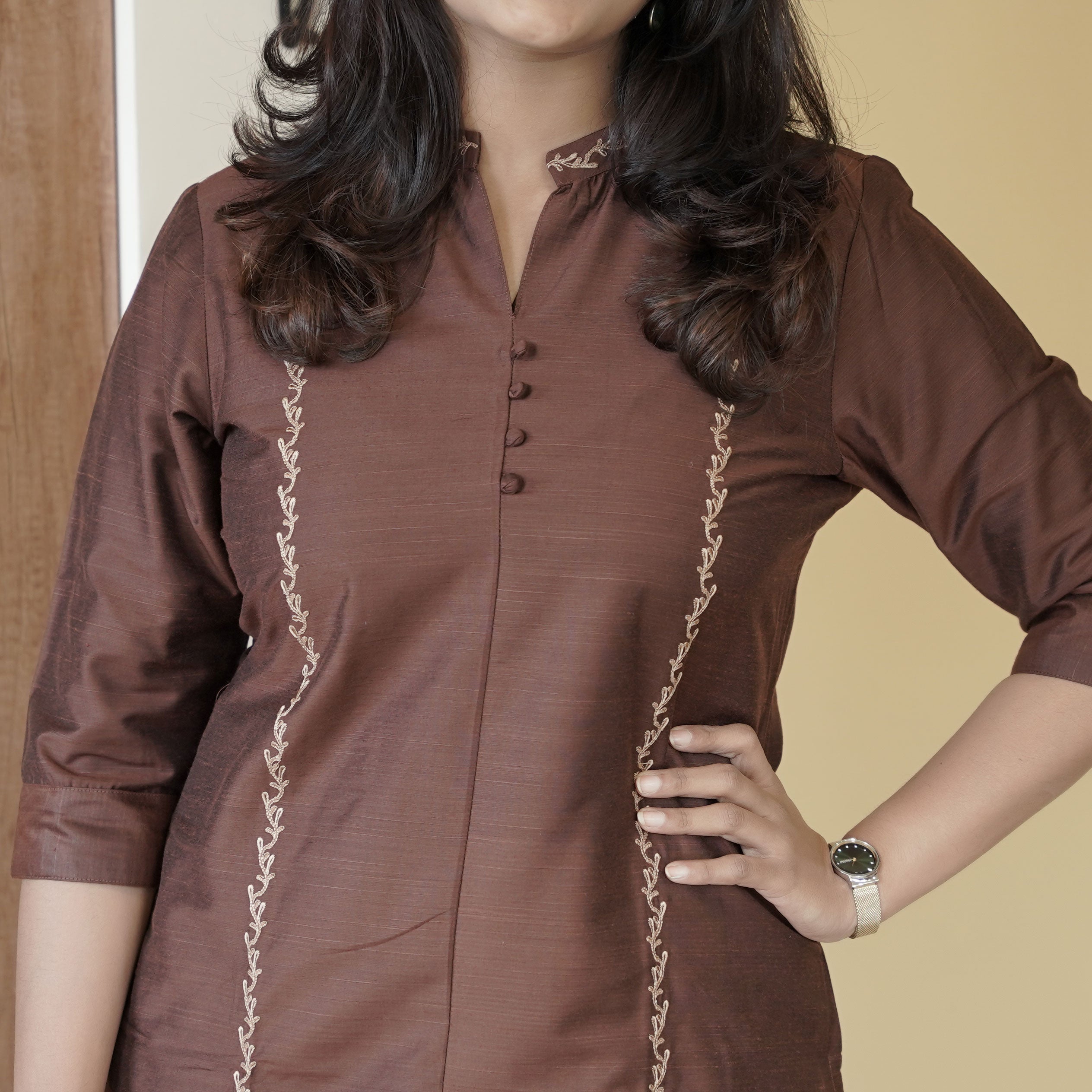 Load image into Gallery viewer, Slub Cotton Kurti-4126