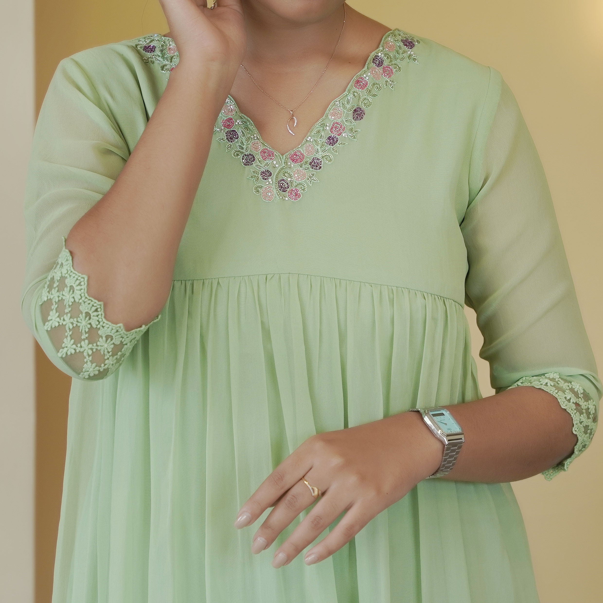 Load image into Gallery viewer, Faux georgette Designer Kurti (pre-order)- 4863