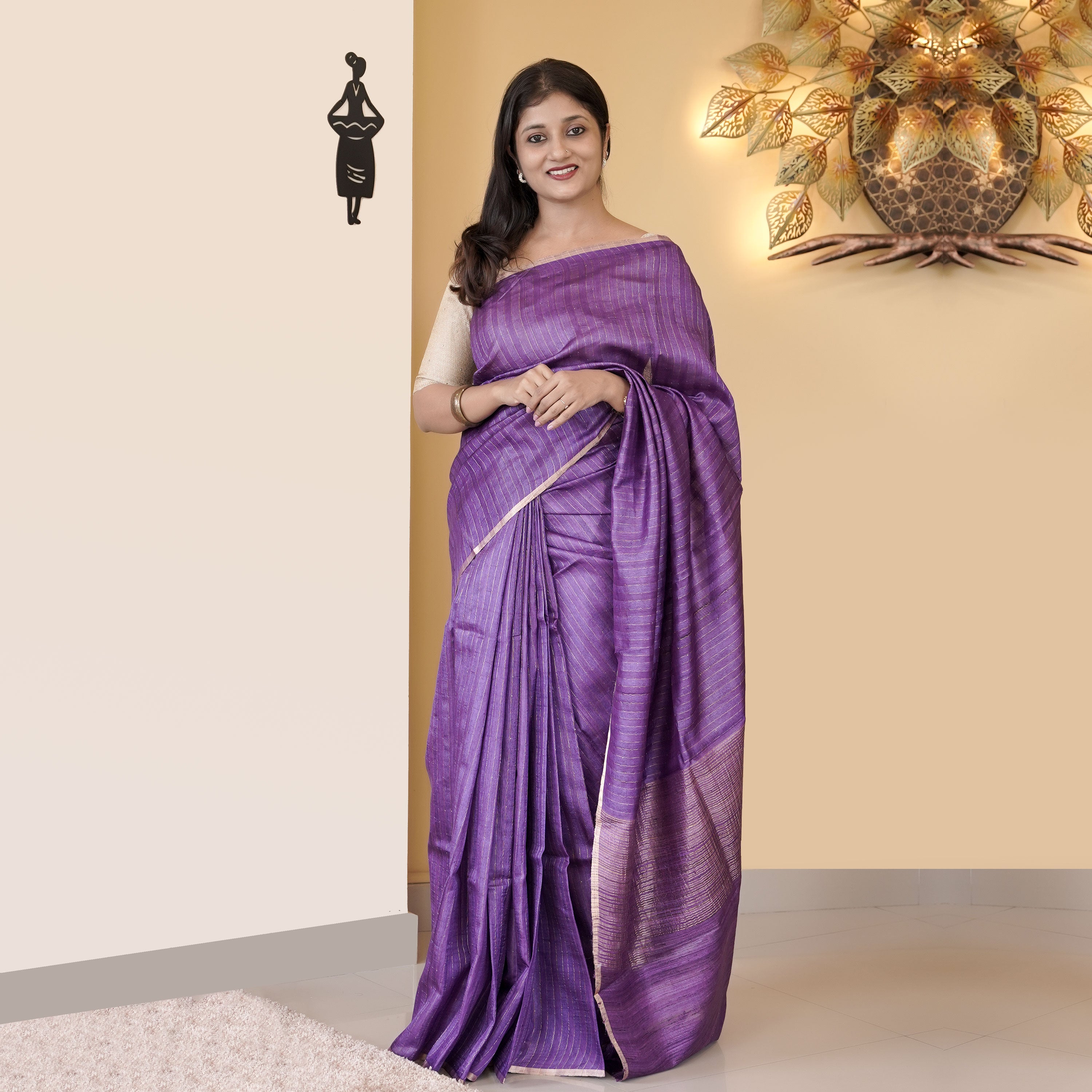 Load image into Gallery viewer, Pure Tussar Silk Saree -4823