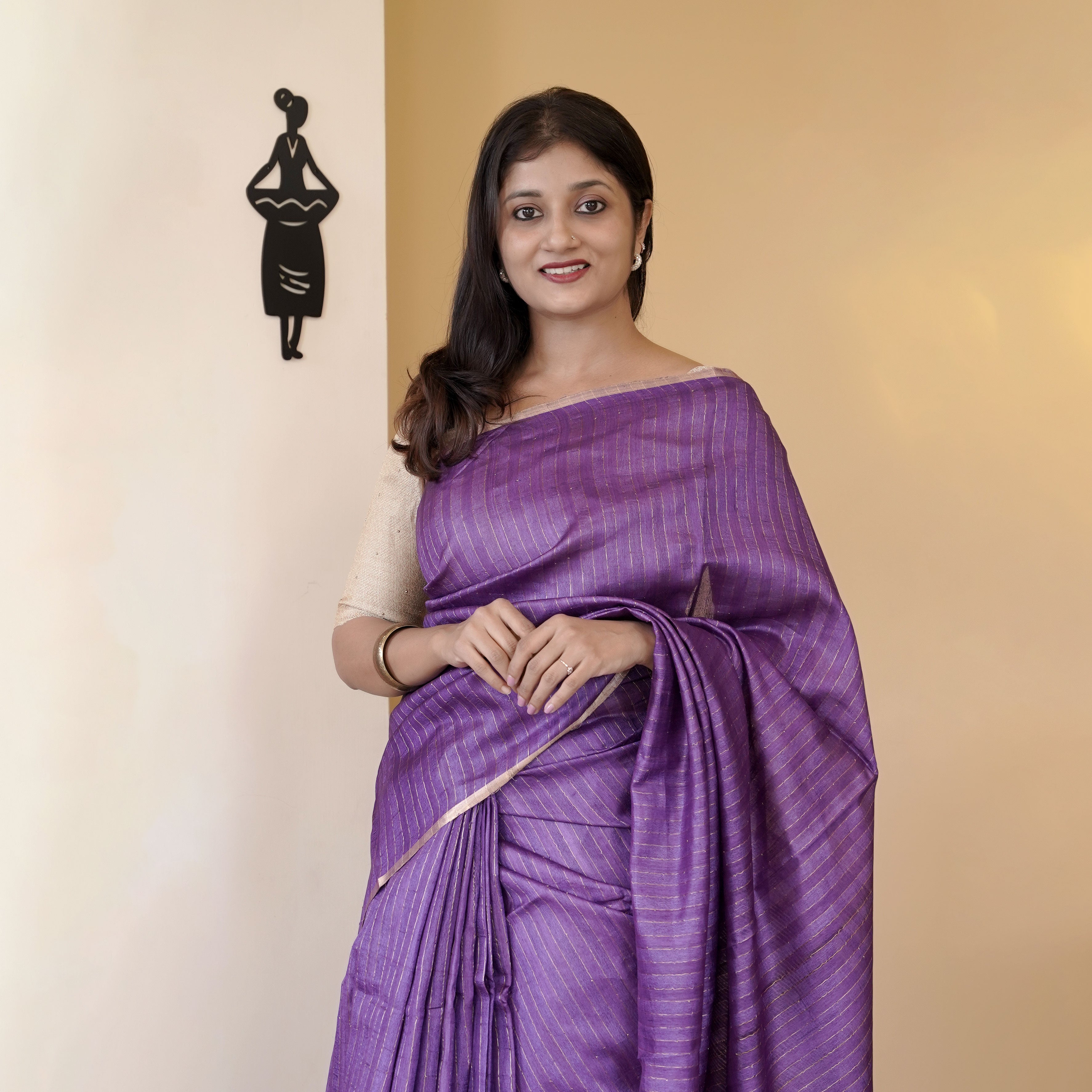 Load image into Gallery viewer, Pure Tussar Silk Saree -4823