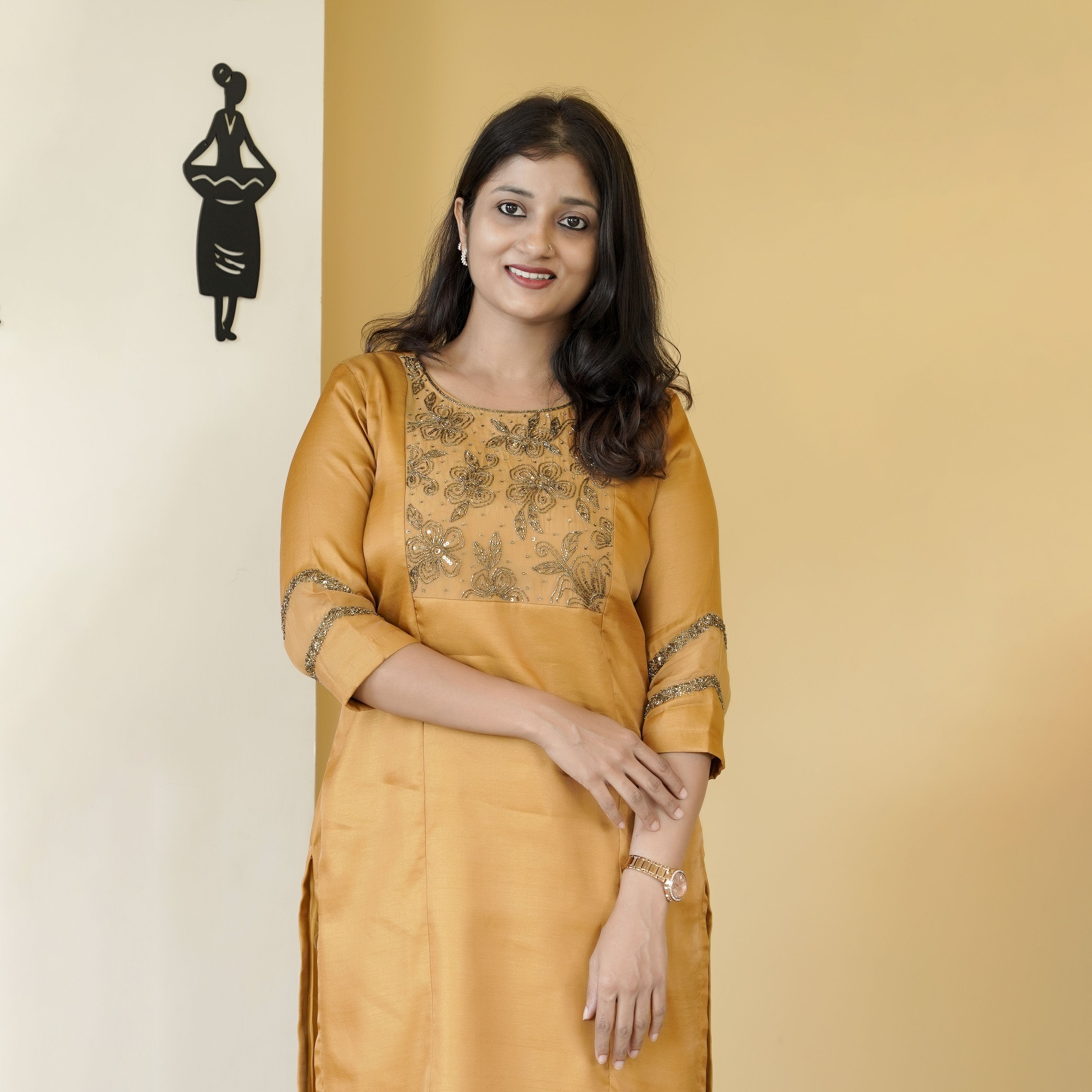 Load image into Gallery viewer, Satin Tussar Designer Kurti Set (pre-order) - 4874