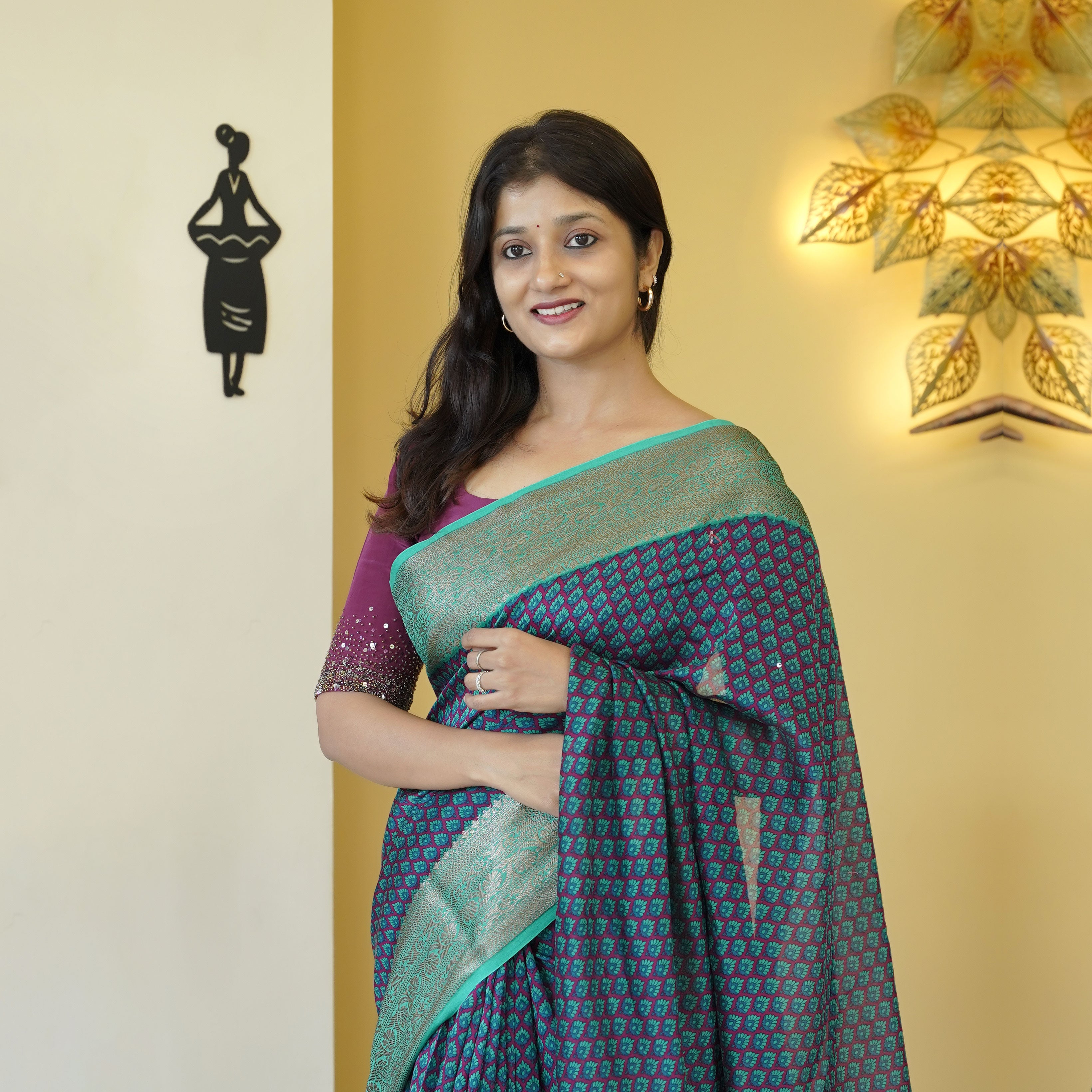 Load image into Gallery viewer, Chanderi Silk Banarasi Saree-4802