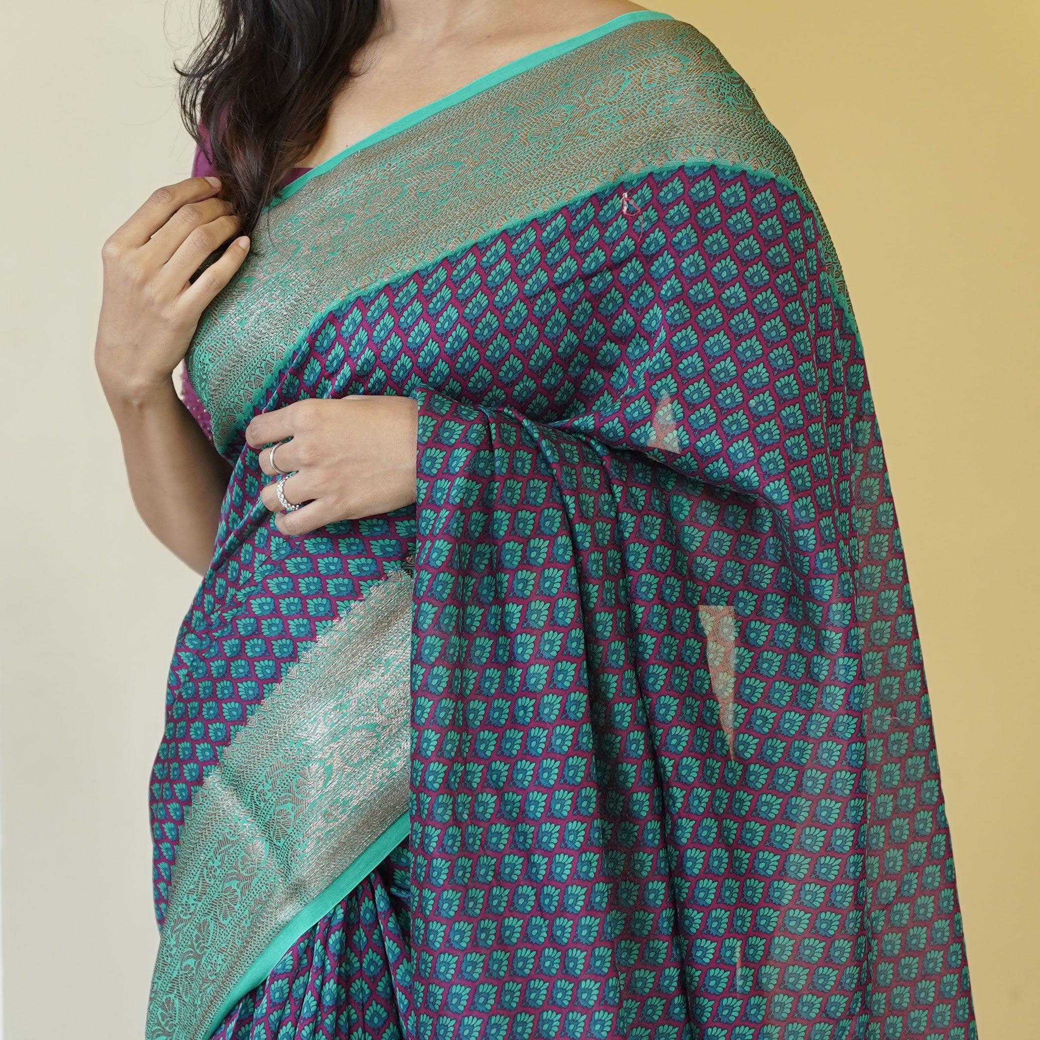 Load image into Gallery viewer, Chanderi Silk Banarasi Saree-4802