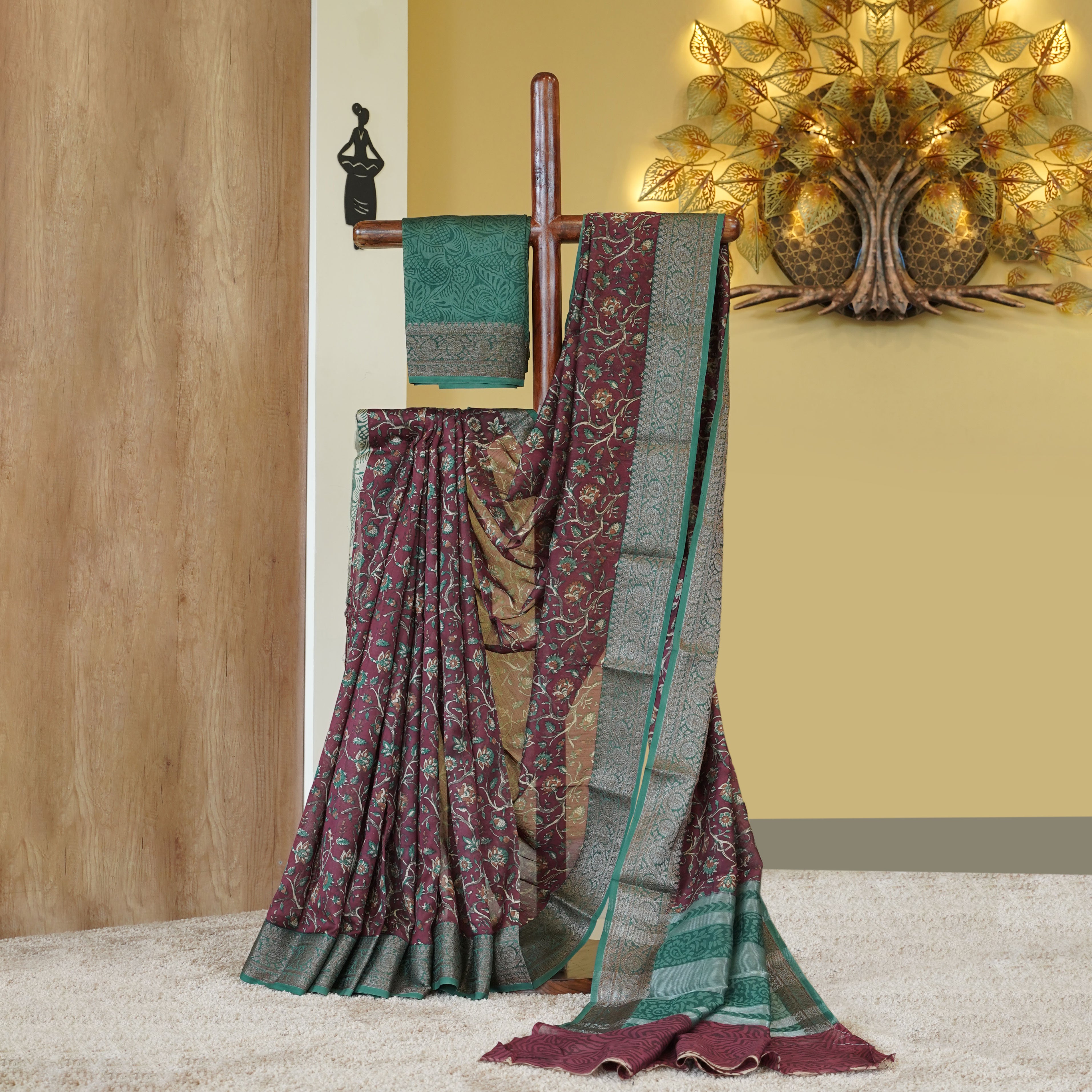 Load image into Gallery viewer, Chanderi Silk Saree-4802