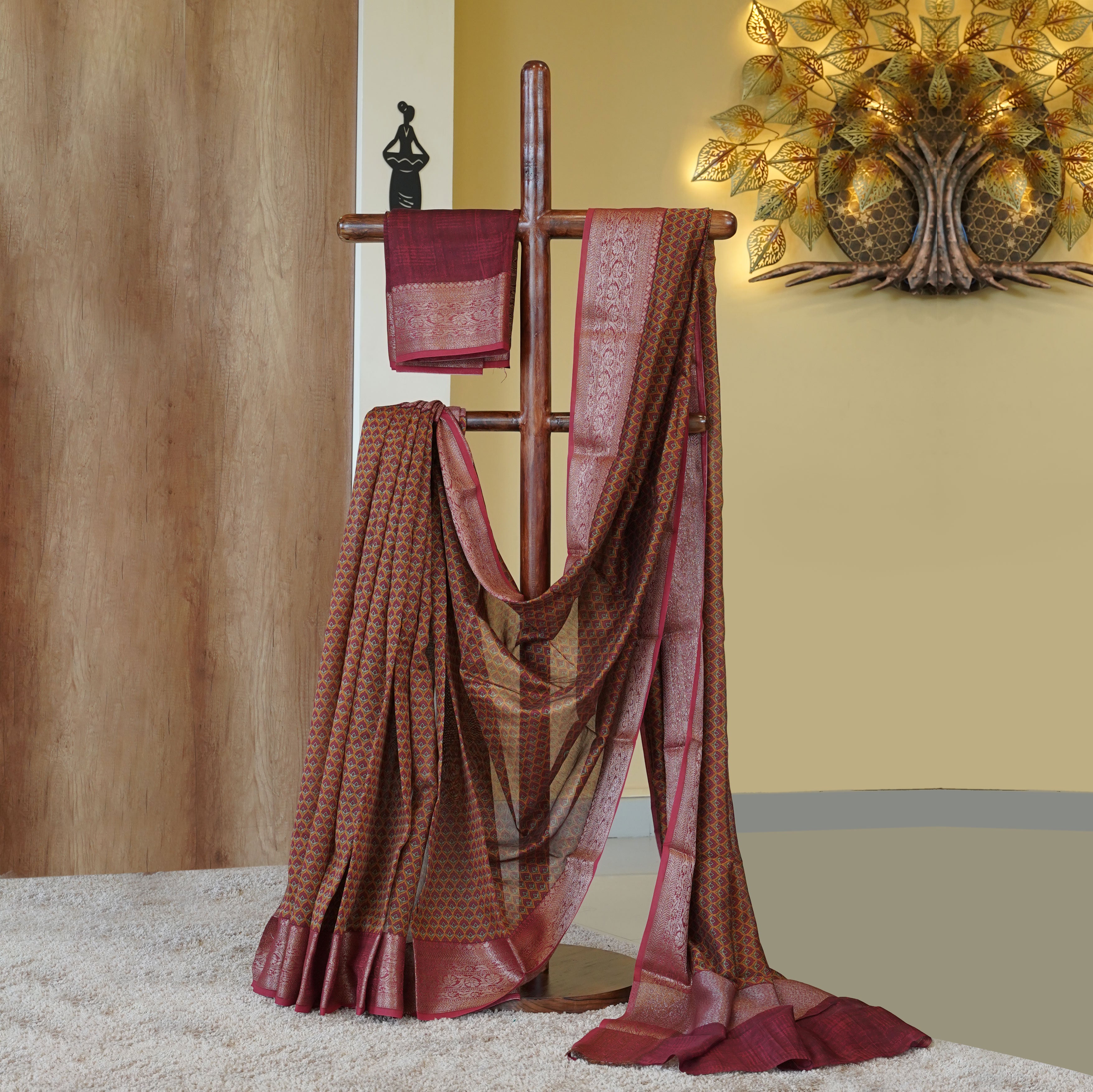 Load image into Gallery viewer, Chanderi Silk Banarasi Saree-4802