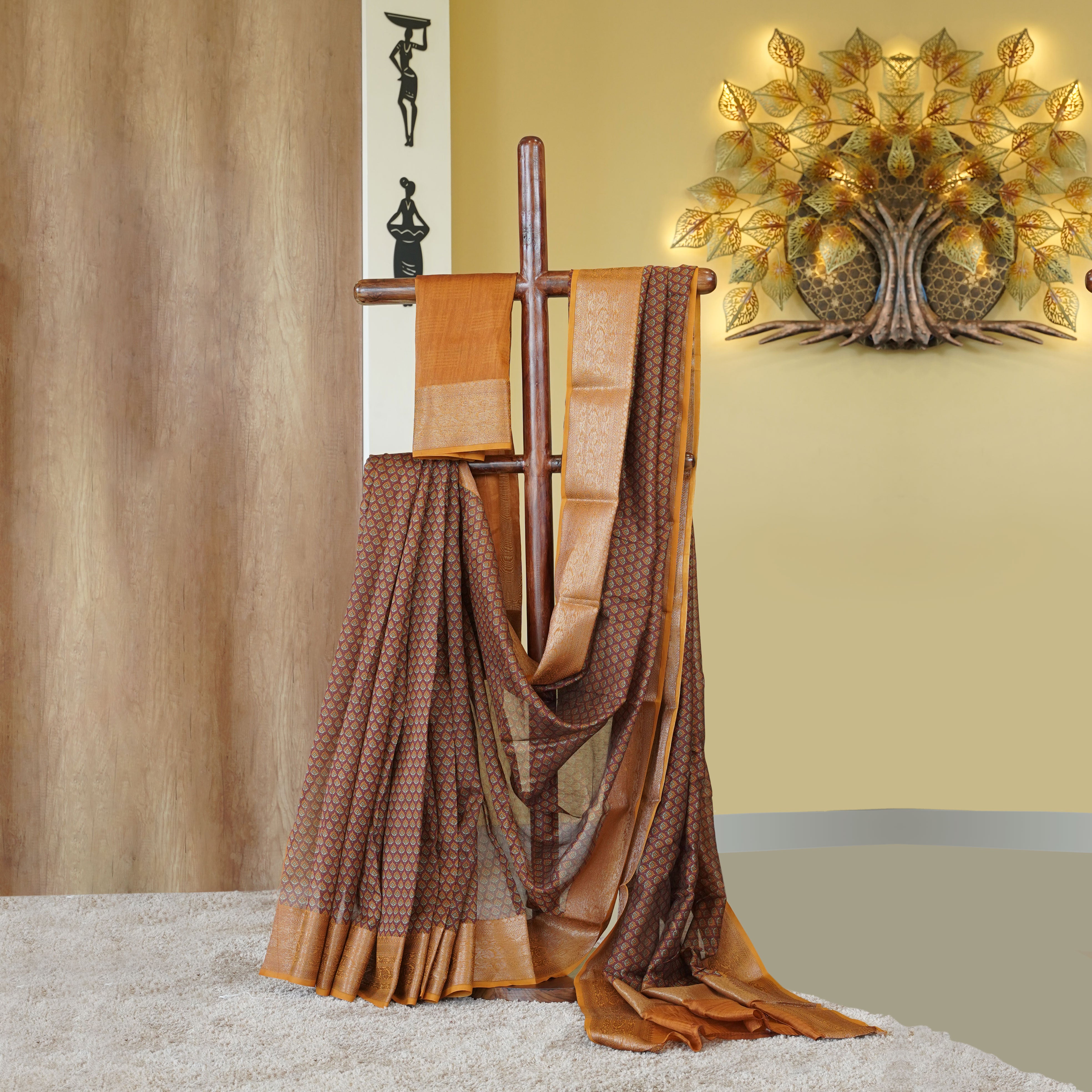 Load image into Gallery viewer, Chanderi Silk Banarasi Saree-4802