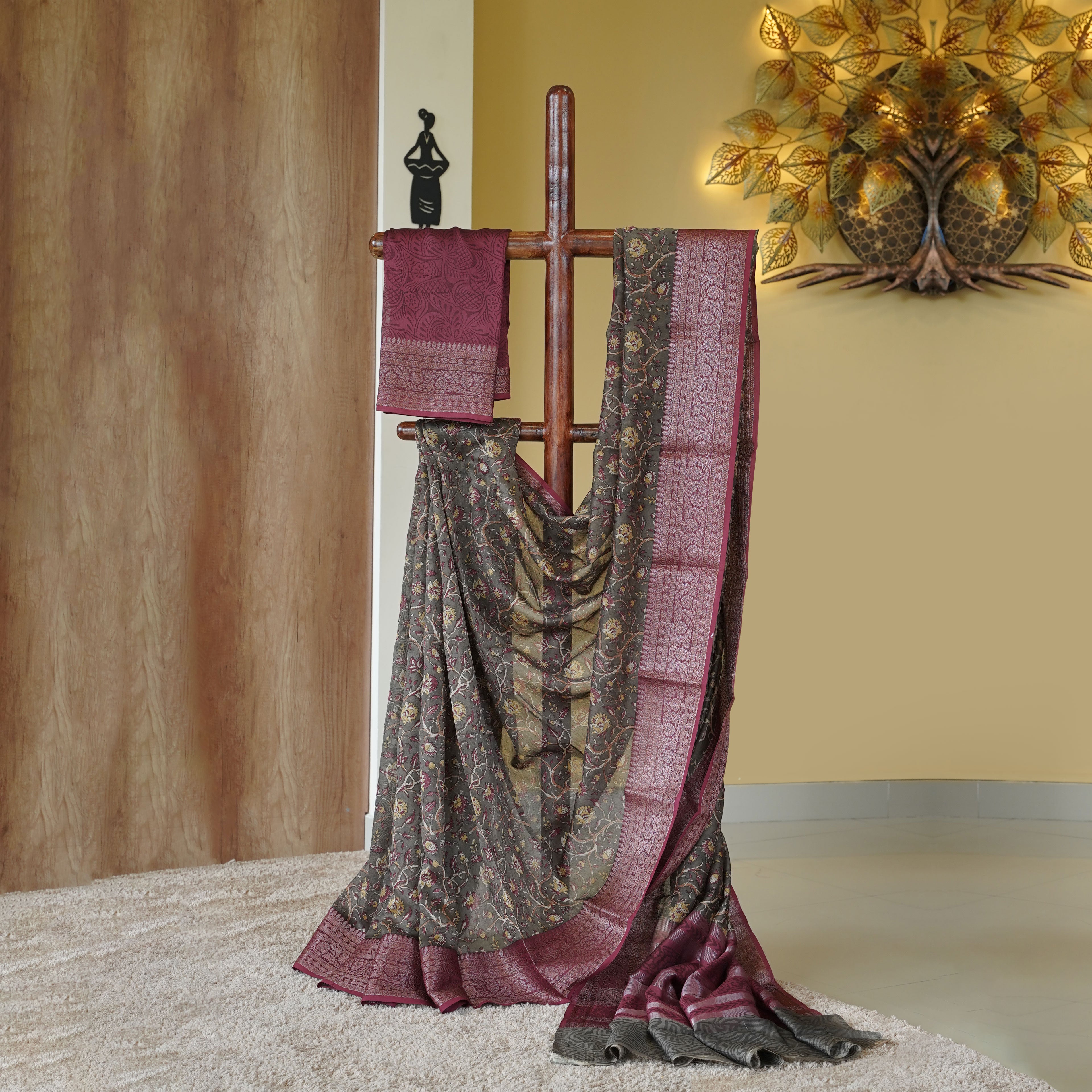 Load image into Gallery viewer, Chanderi Silk Saree-4802