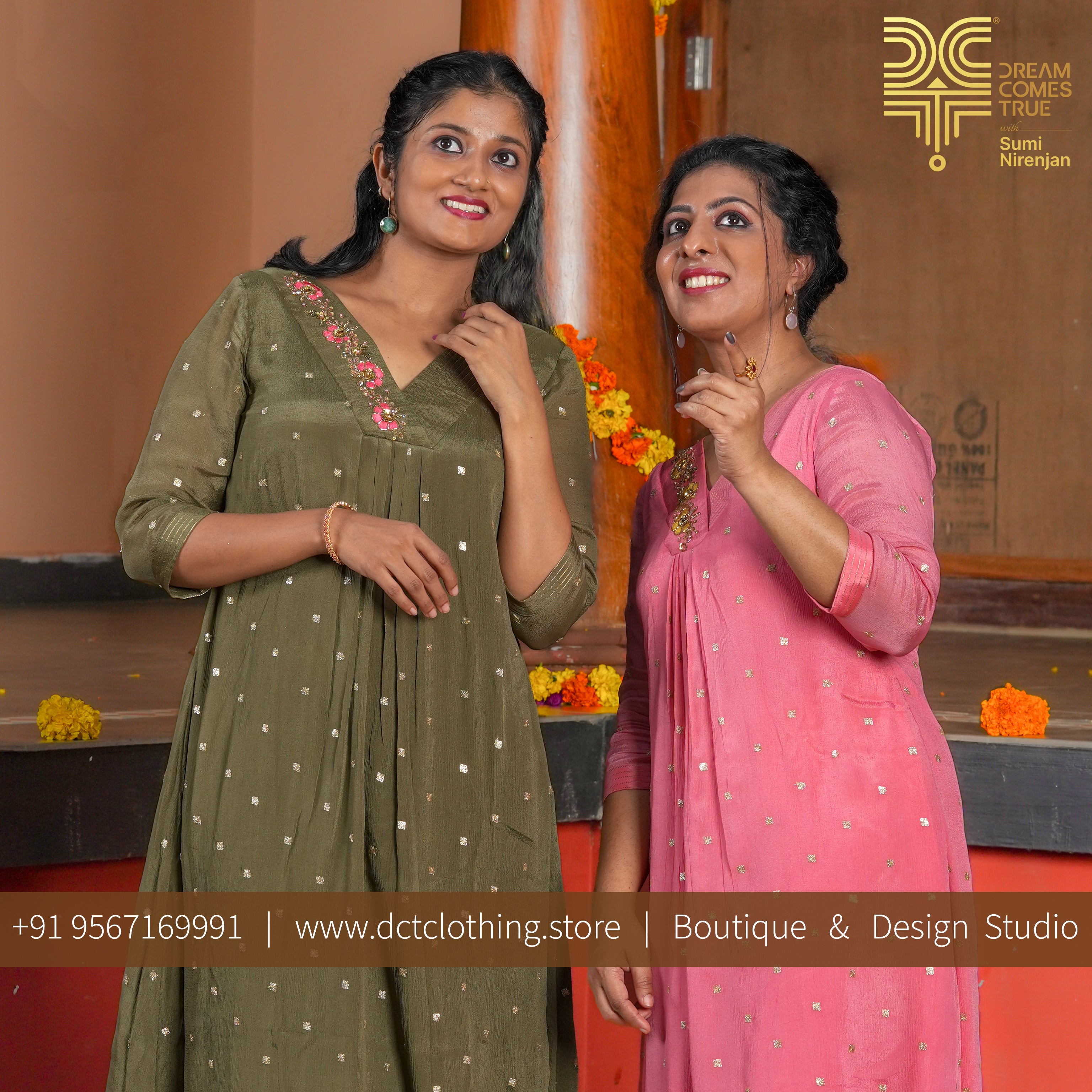 Load image into Gallery viewer, Designer Chinon A-line Kurti - 3772