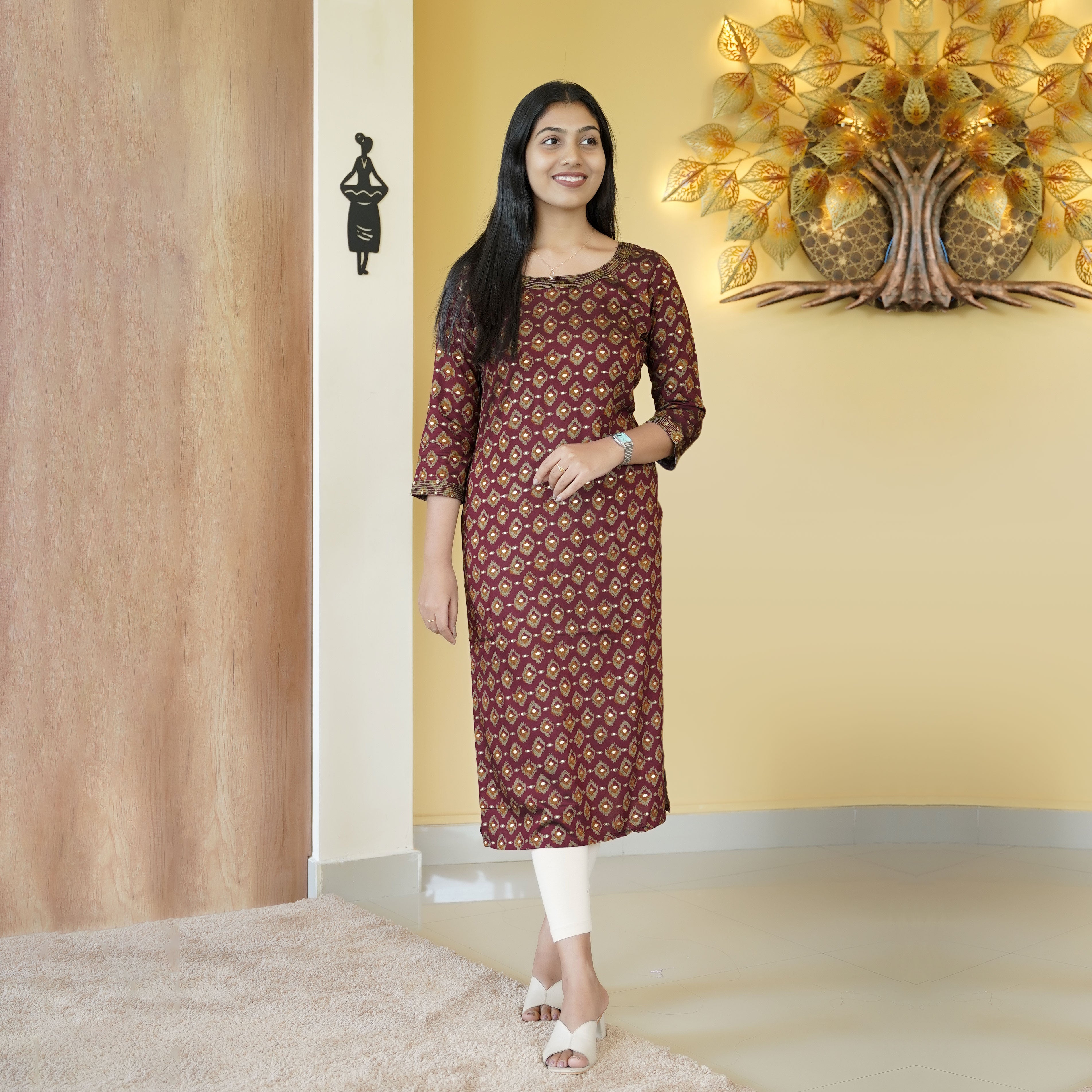 Load image into Gallery viewer, Rayon Cotton Kurti-4897