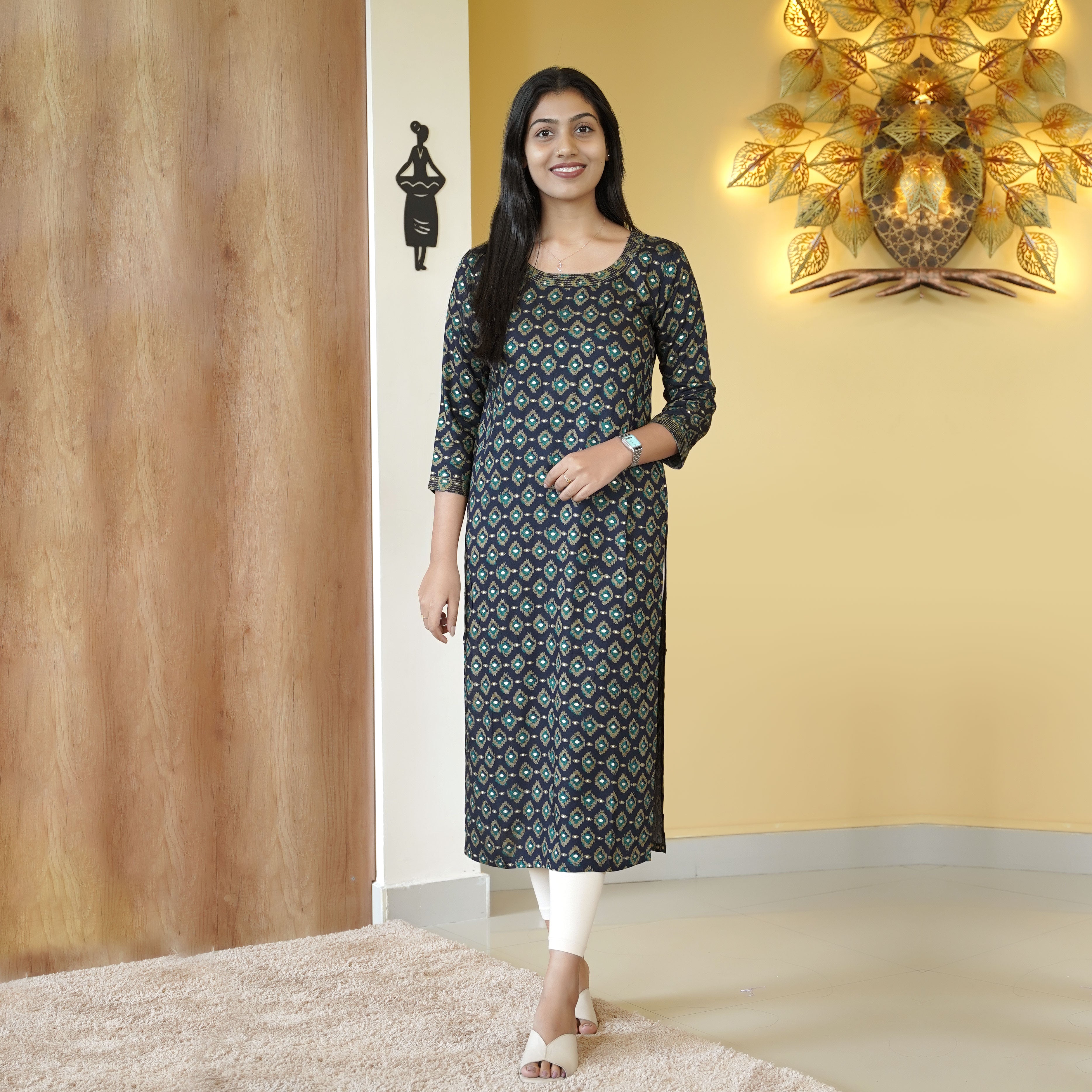 Load image into Gallery viewer, Rayon Cotton Kurti-4897