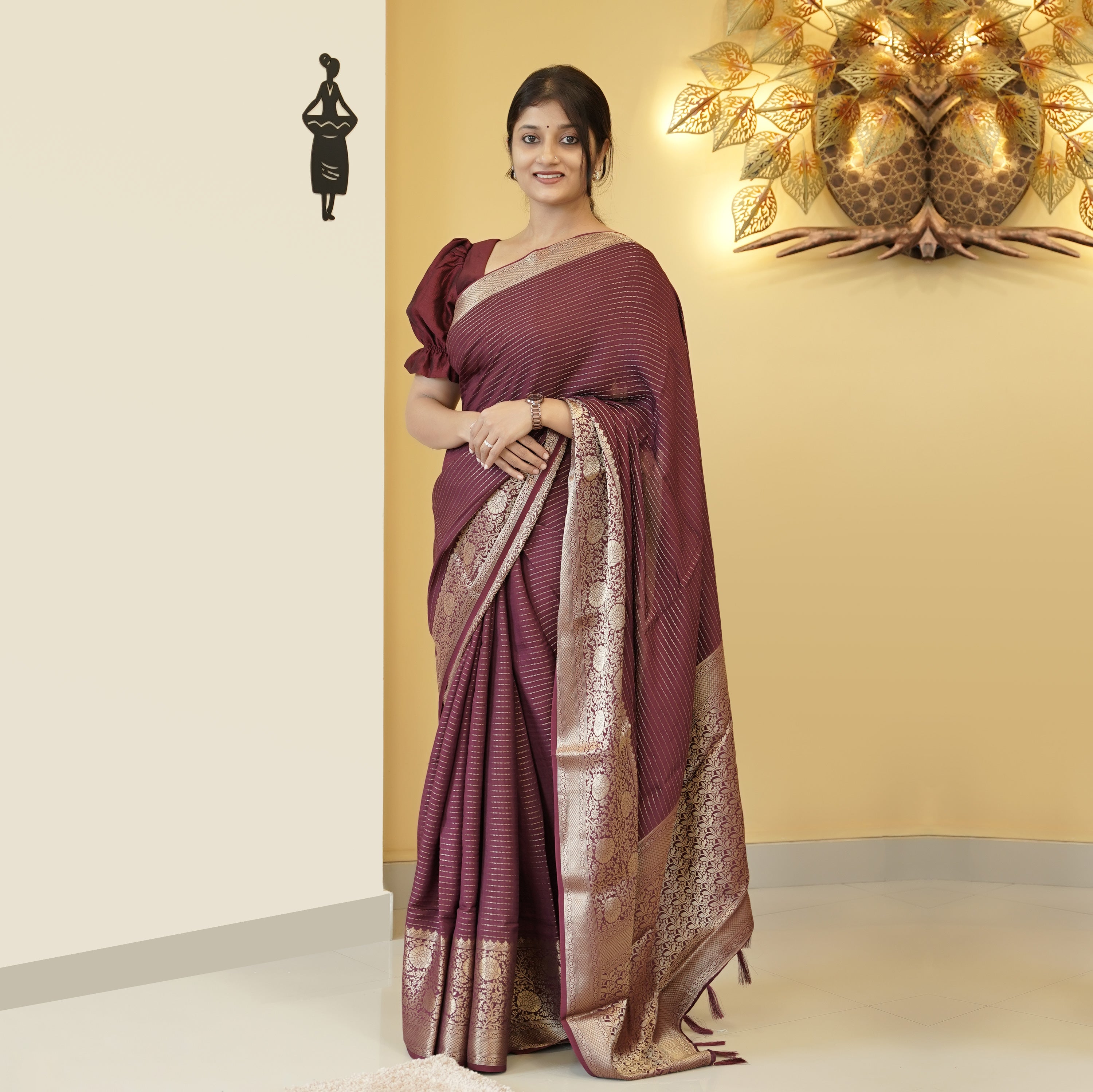 Load image into Gallery viewer, Crepe Silk Saree(Pre-Order) - 4814