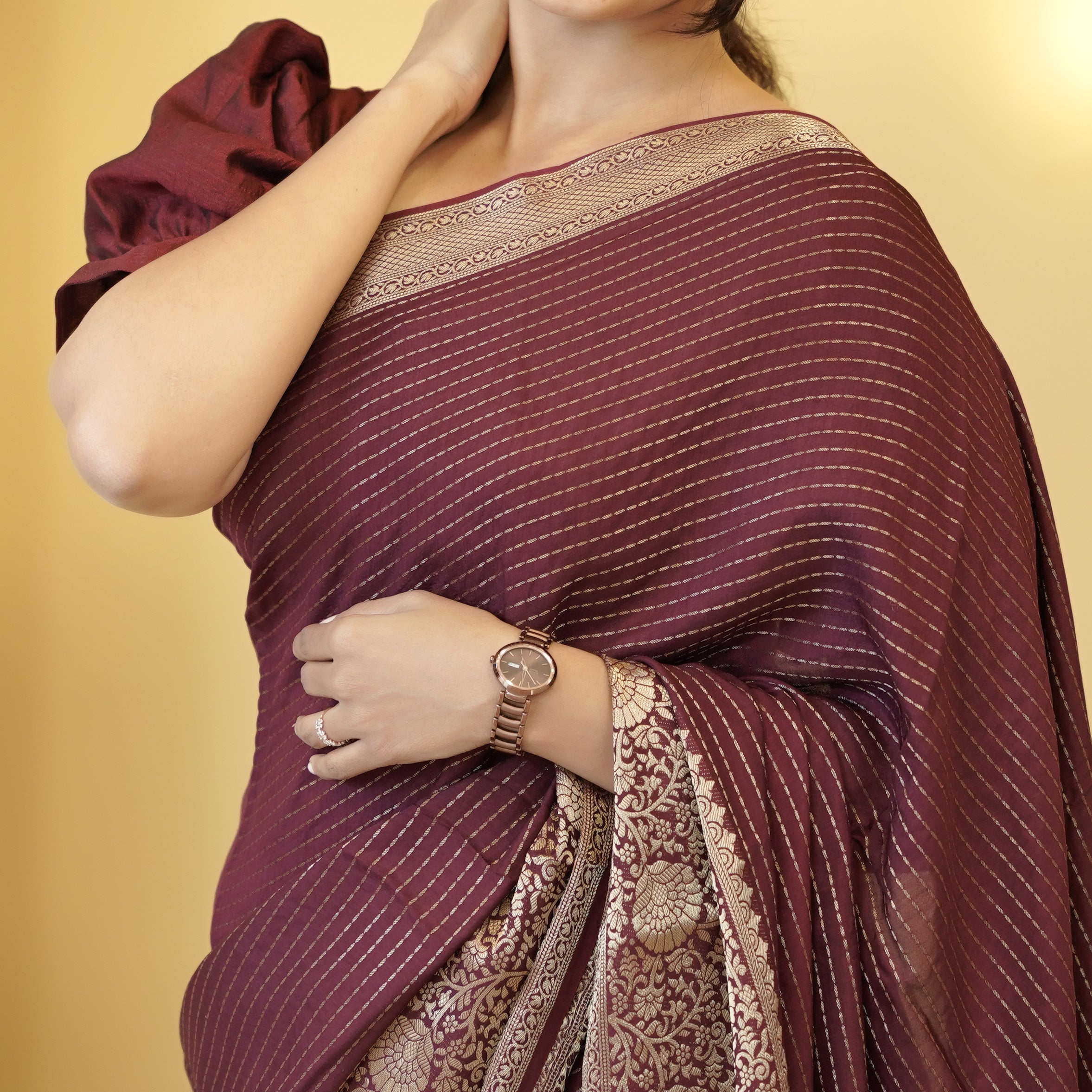 Load image into Gallery viewer, Crepe Silk Saree(Pre-Order) - 4814