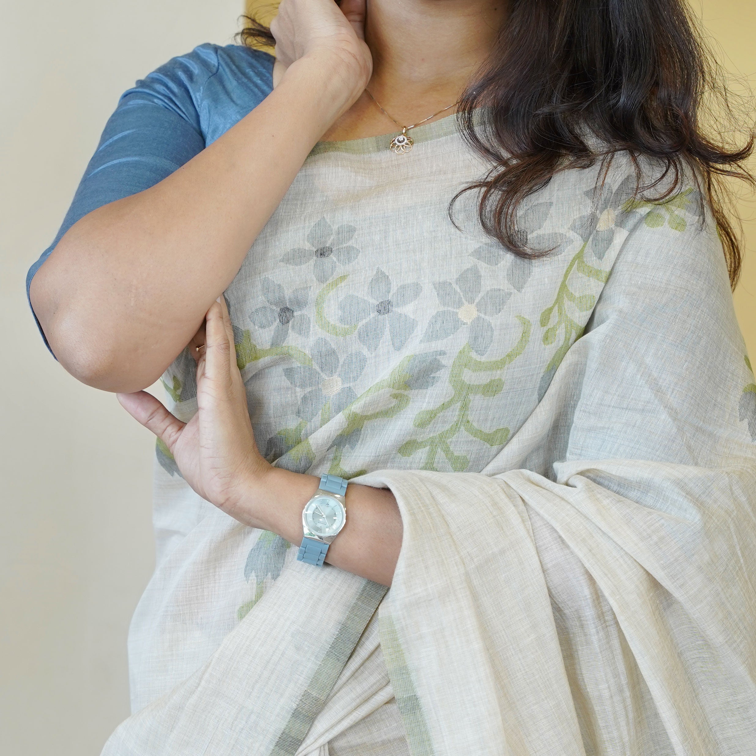 Load image into Gallery viewer, PASHMINA CHANDERI SAREE - 4808